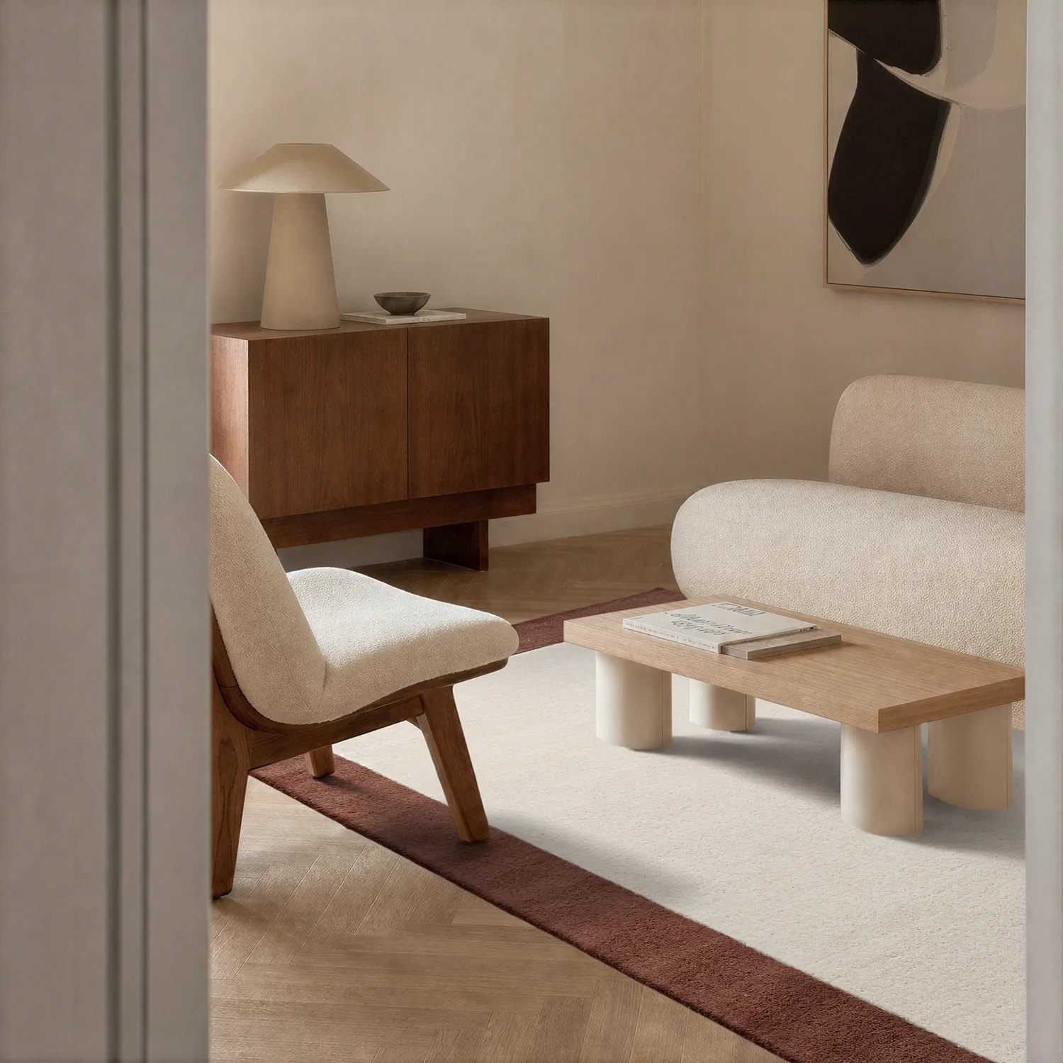 Uldtæppe - Gaya Hand Tufted Wool Premium (creme/brun)