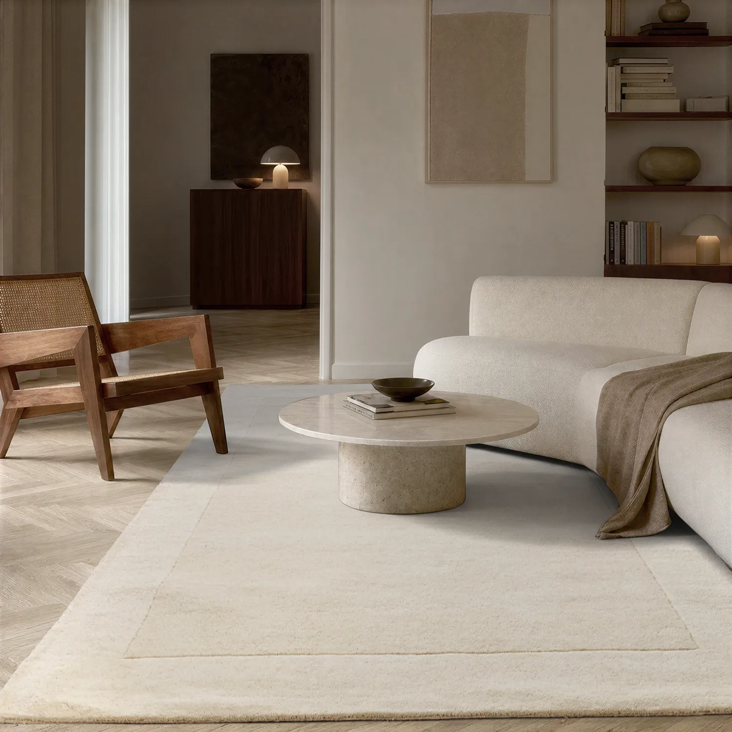 Uldtæppe - Gaya Hand Tufted Wool Premium (creme/hvid)