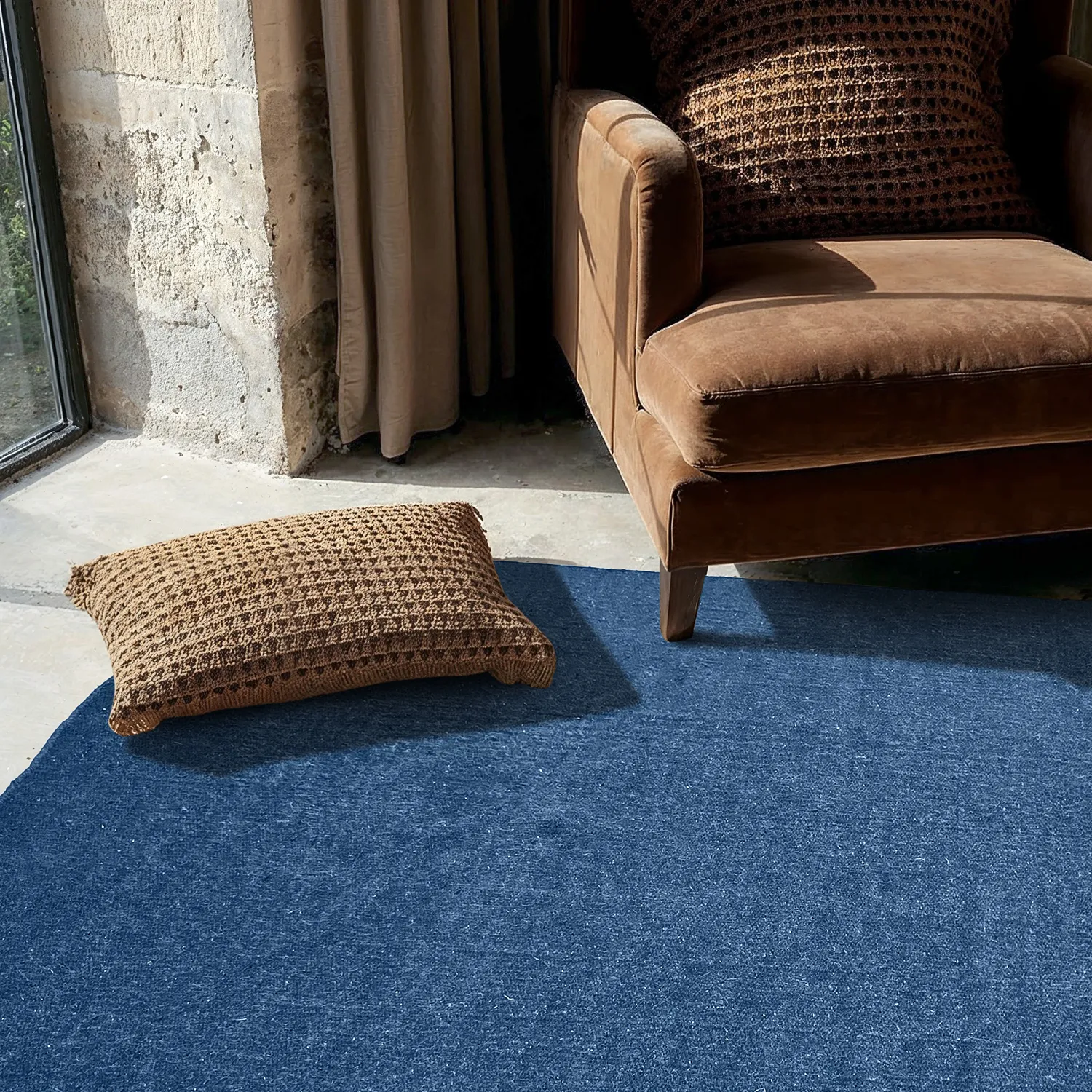 Uldtæppe - Hamilton (marineblå)