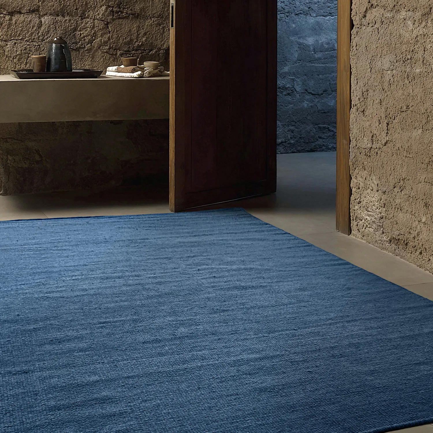 Uldtæppe - Hamilton (marineblå)