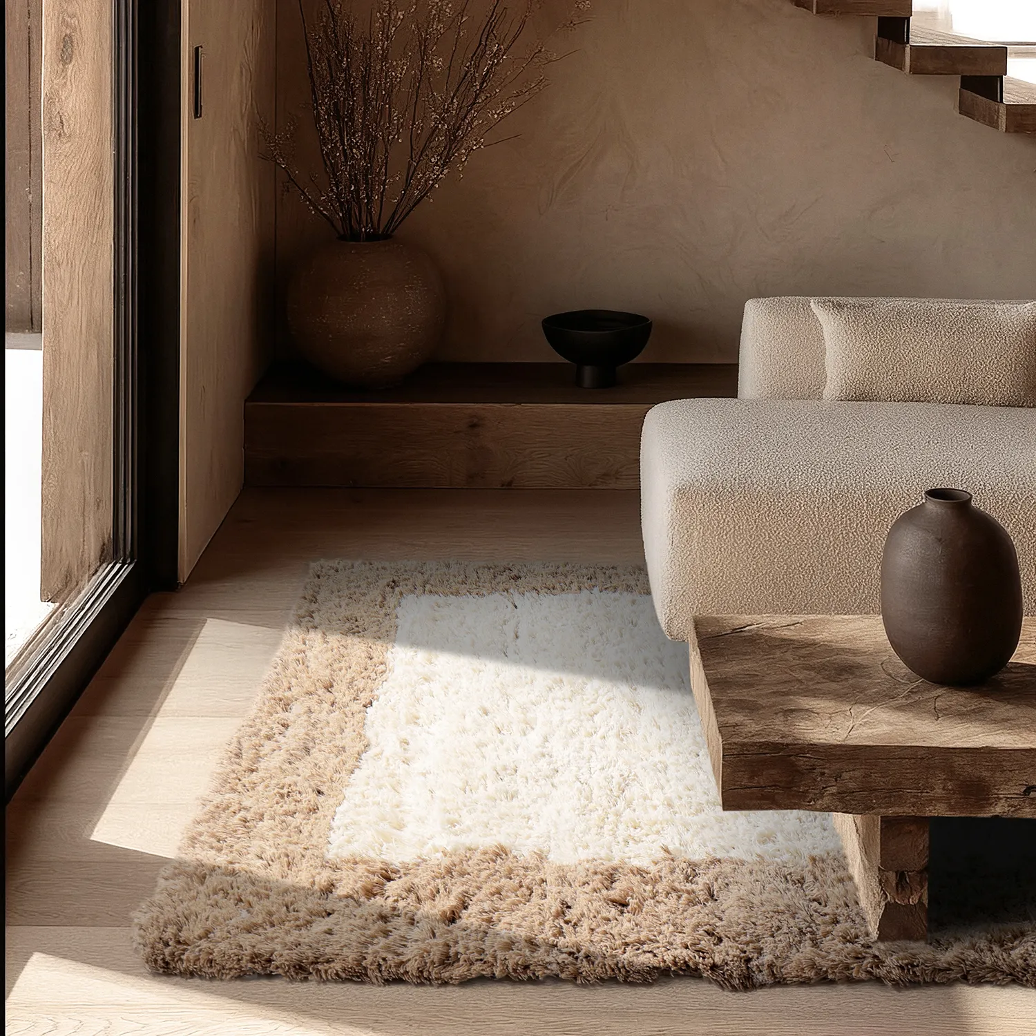 Uldtæppe - Khenifra Handknot Wool Premium (creme/beige)