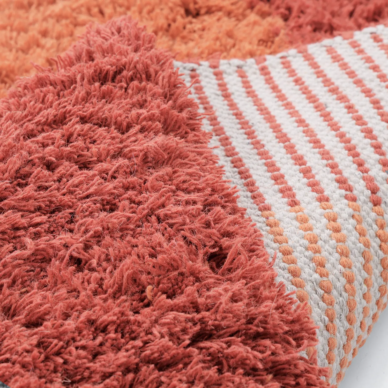 Uldtæppe - Khenifra Handknot Wool Premium (orange/rød)