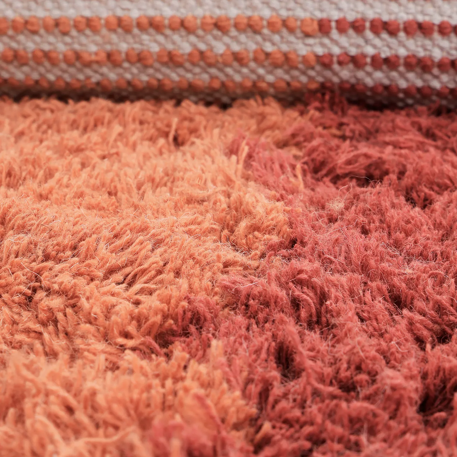 Uldtæppe - Khenifra Handknot Wool Premium (orange/rød)