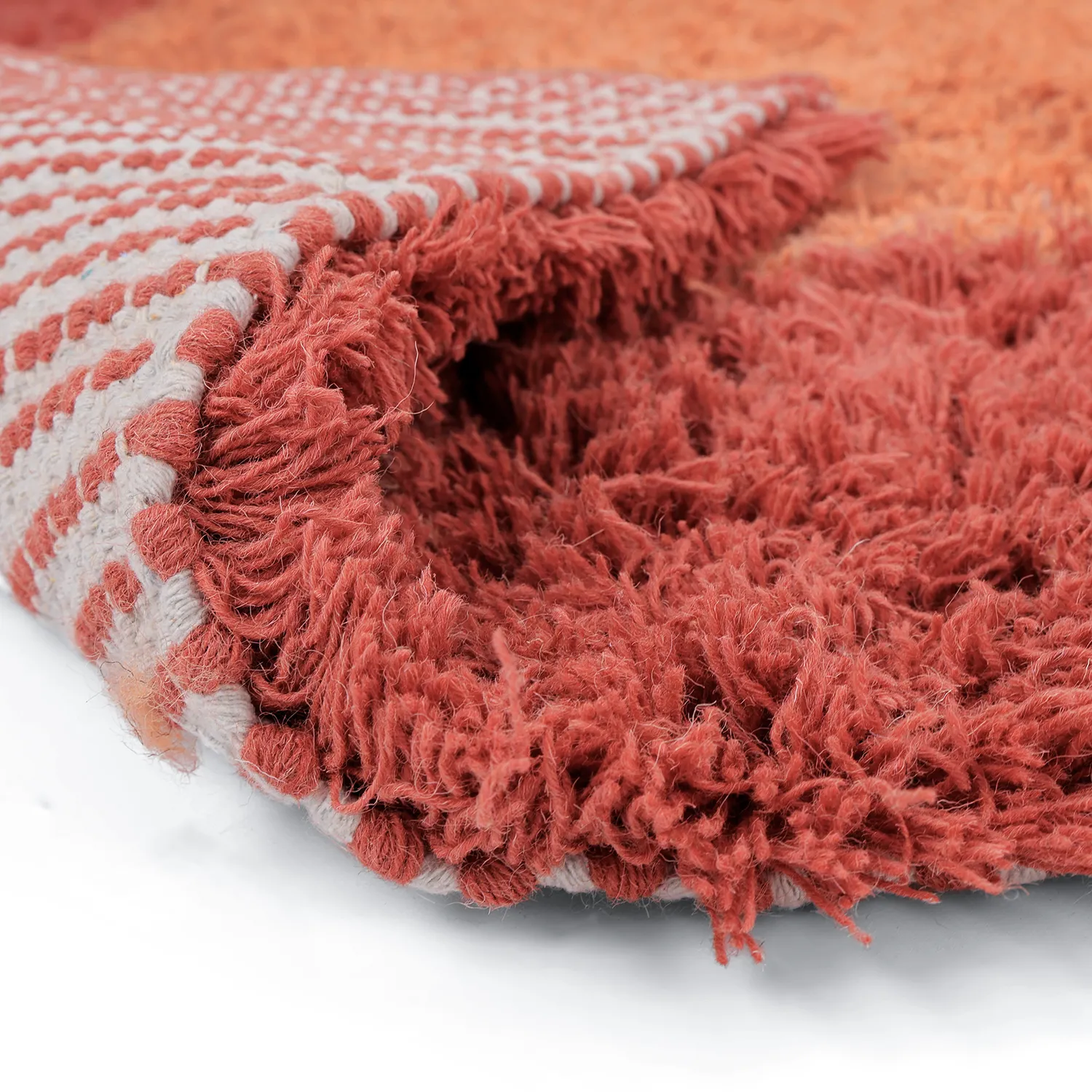 Uldtæppe - Khenifra Handknot Wool Premium (orange/rød)