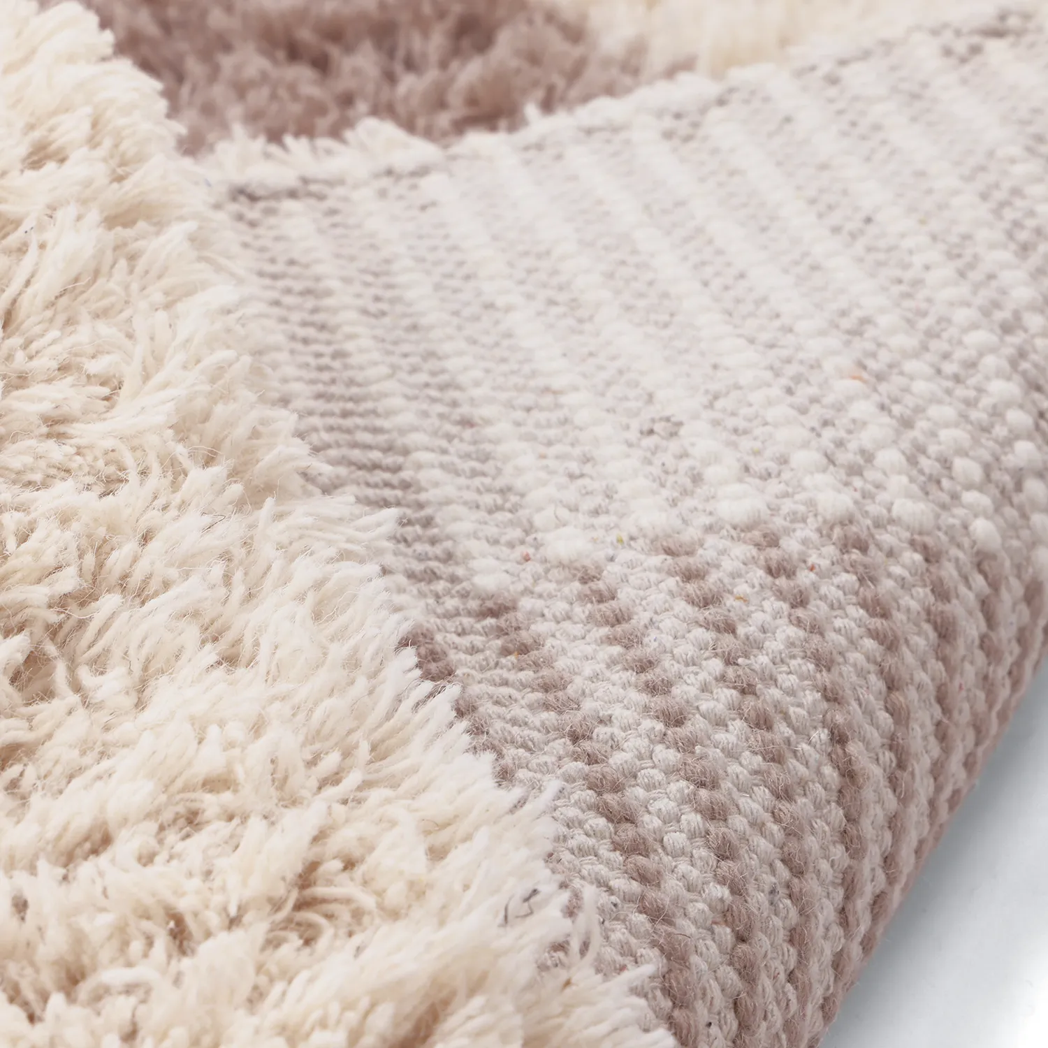 Uldtæppe - Khenifra Handknot Wool Premium (taupe/creme)