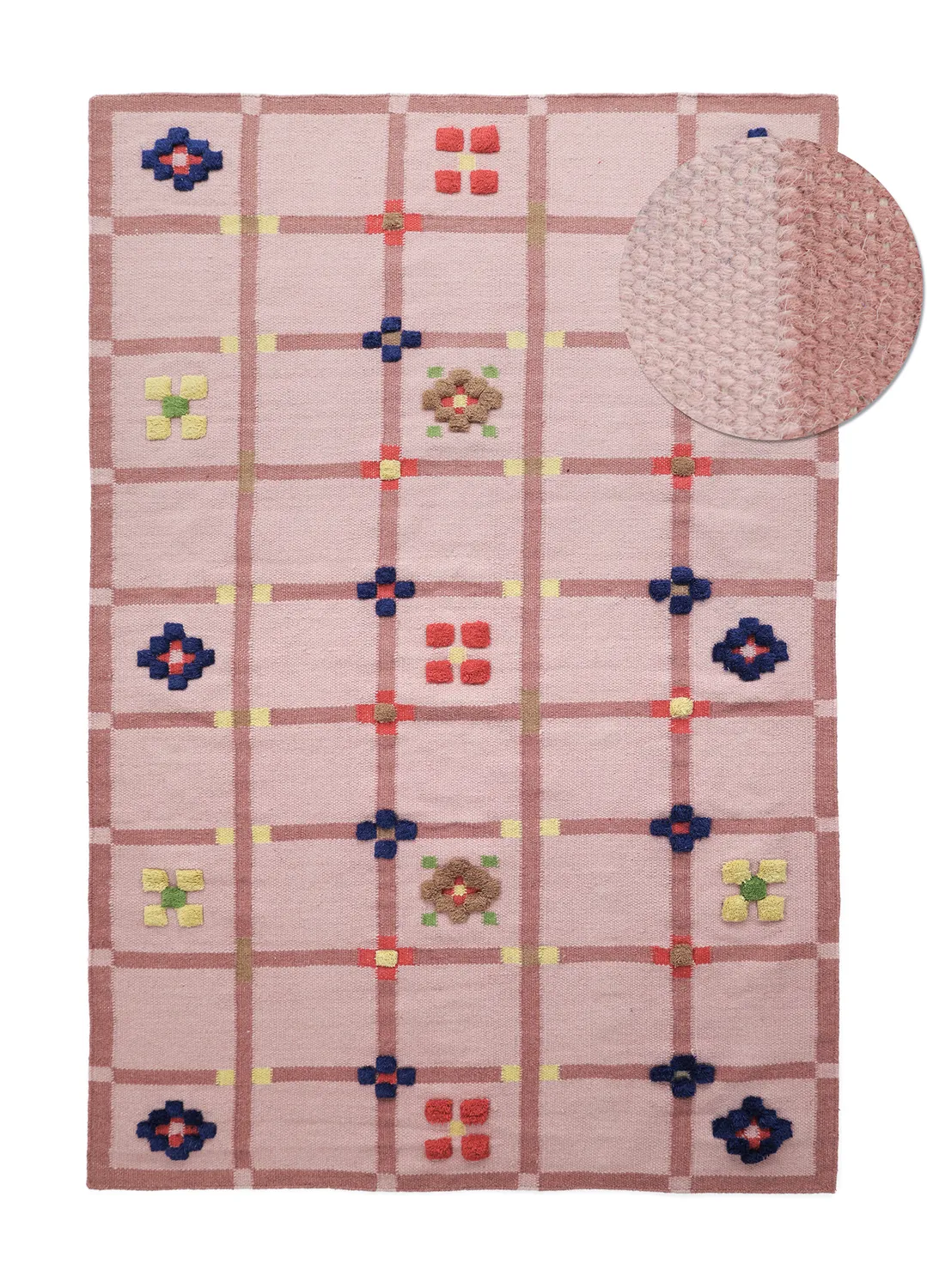 Uldtæppe - Lausanne Flatweave Tufted Premium (lyserød)
