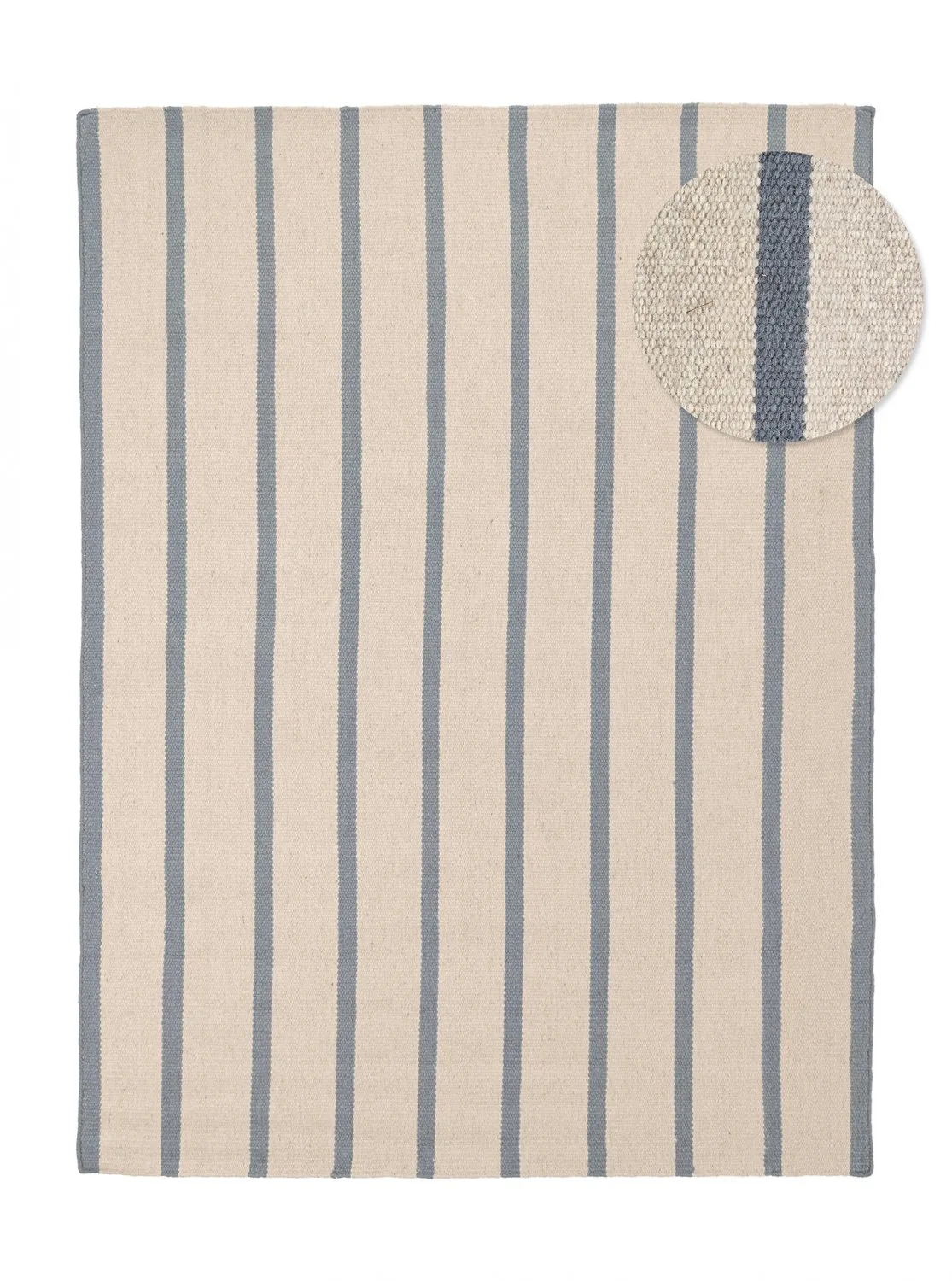 Uldtæppe - Luton (faded denim/hvid)