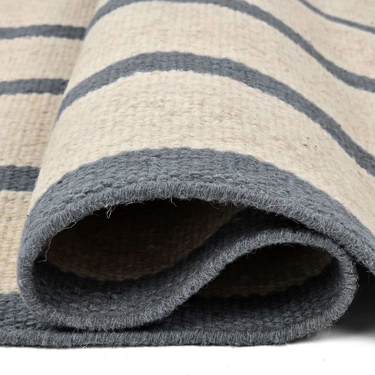 Uldtæppe - Luton (faded denim/hvid)