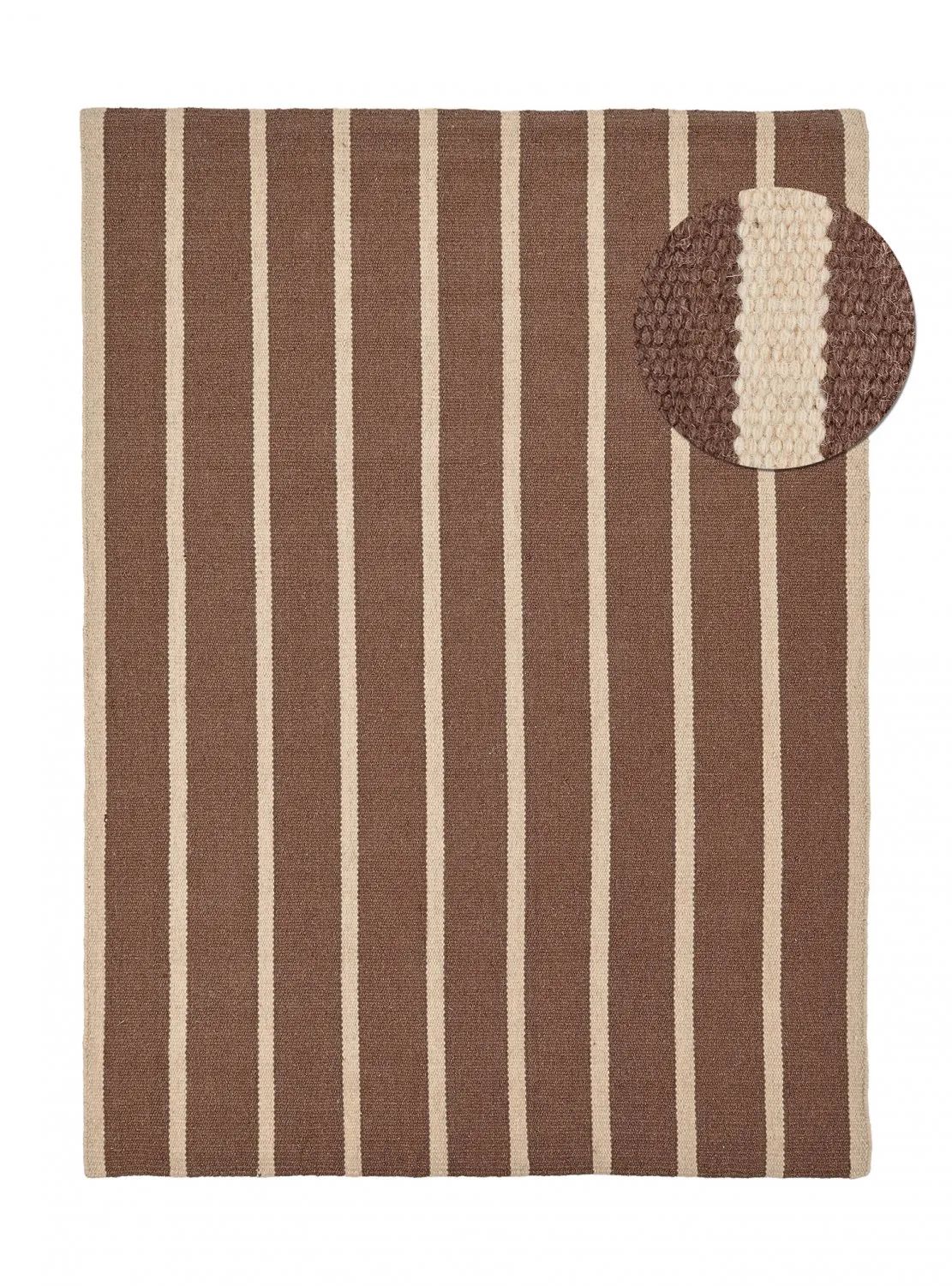 Uldtæppe - Luton (natur/dyb taupe)