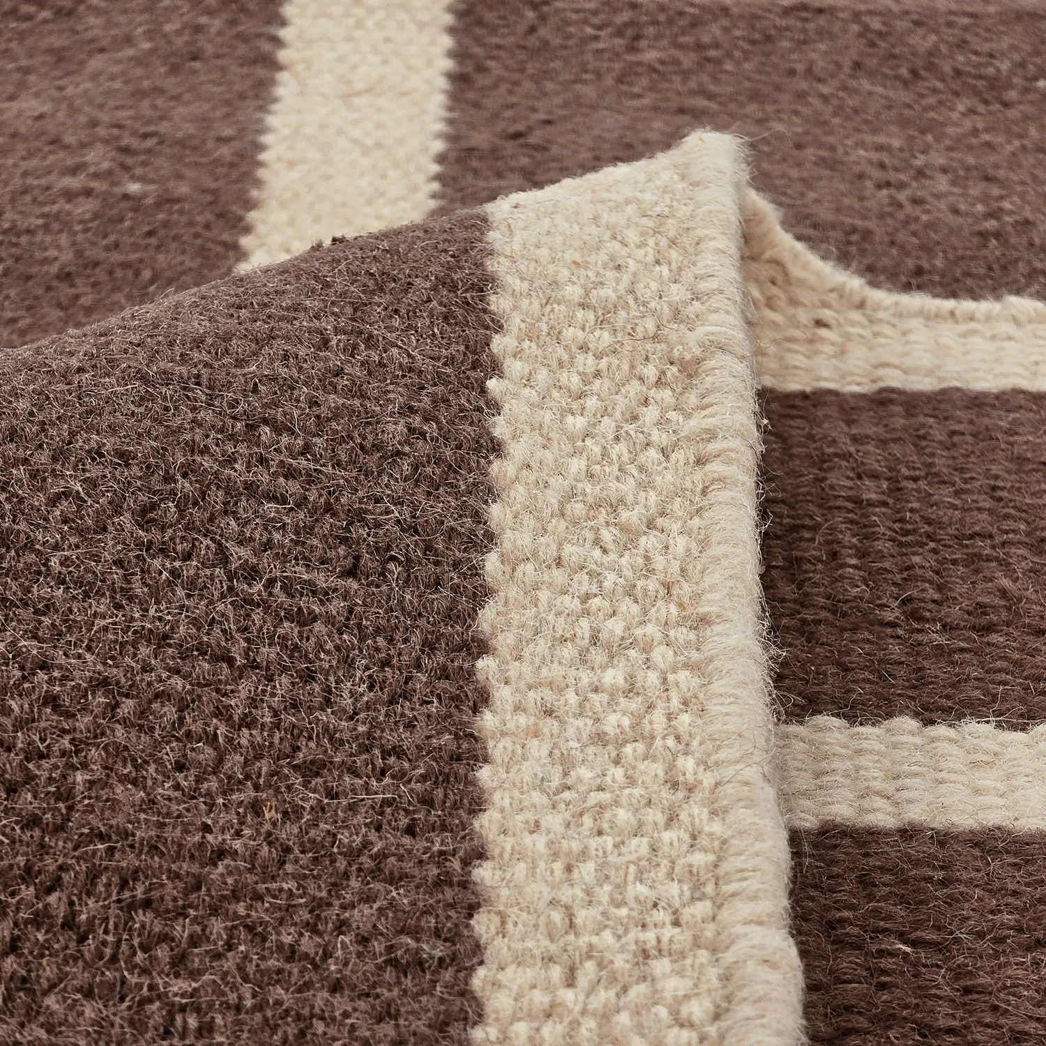 Uldtæppe - Luton (natur/dyb taupe)