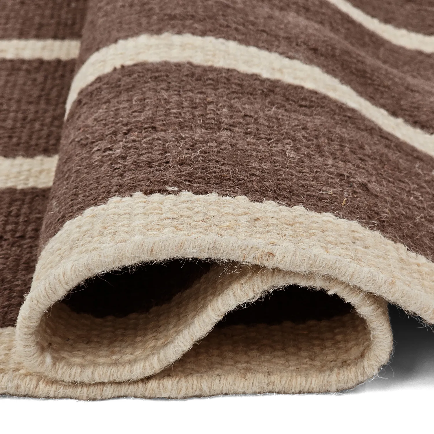 Uldtæppe - Luton (natur/dyb taupe)