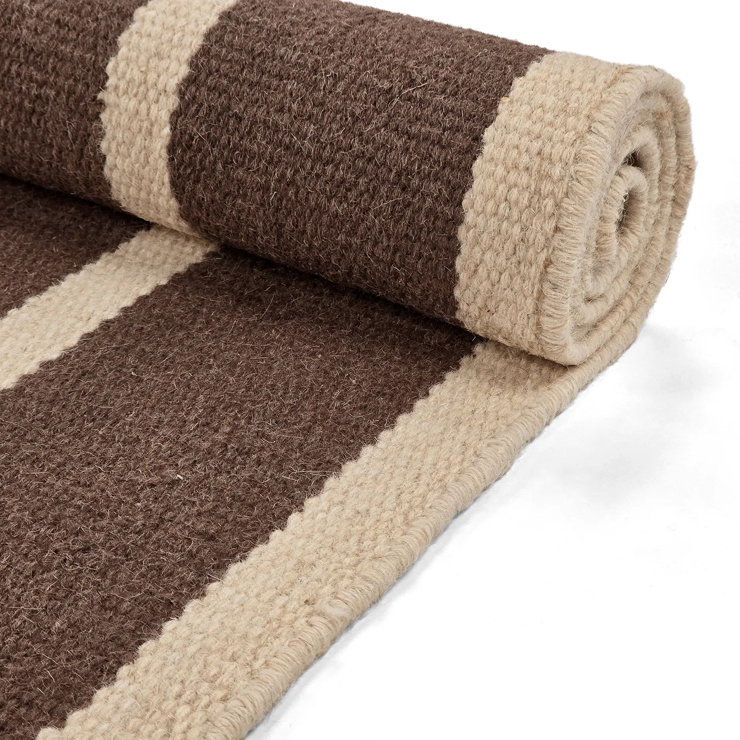 Uldtæppe - Luton (natur/dyb taupe)