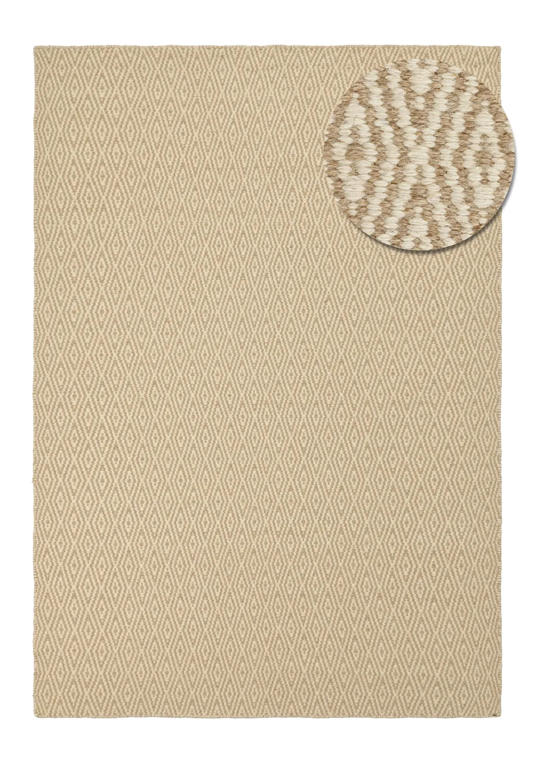 Uldtæppe - Monastir (beige/hvid)
