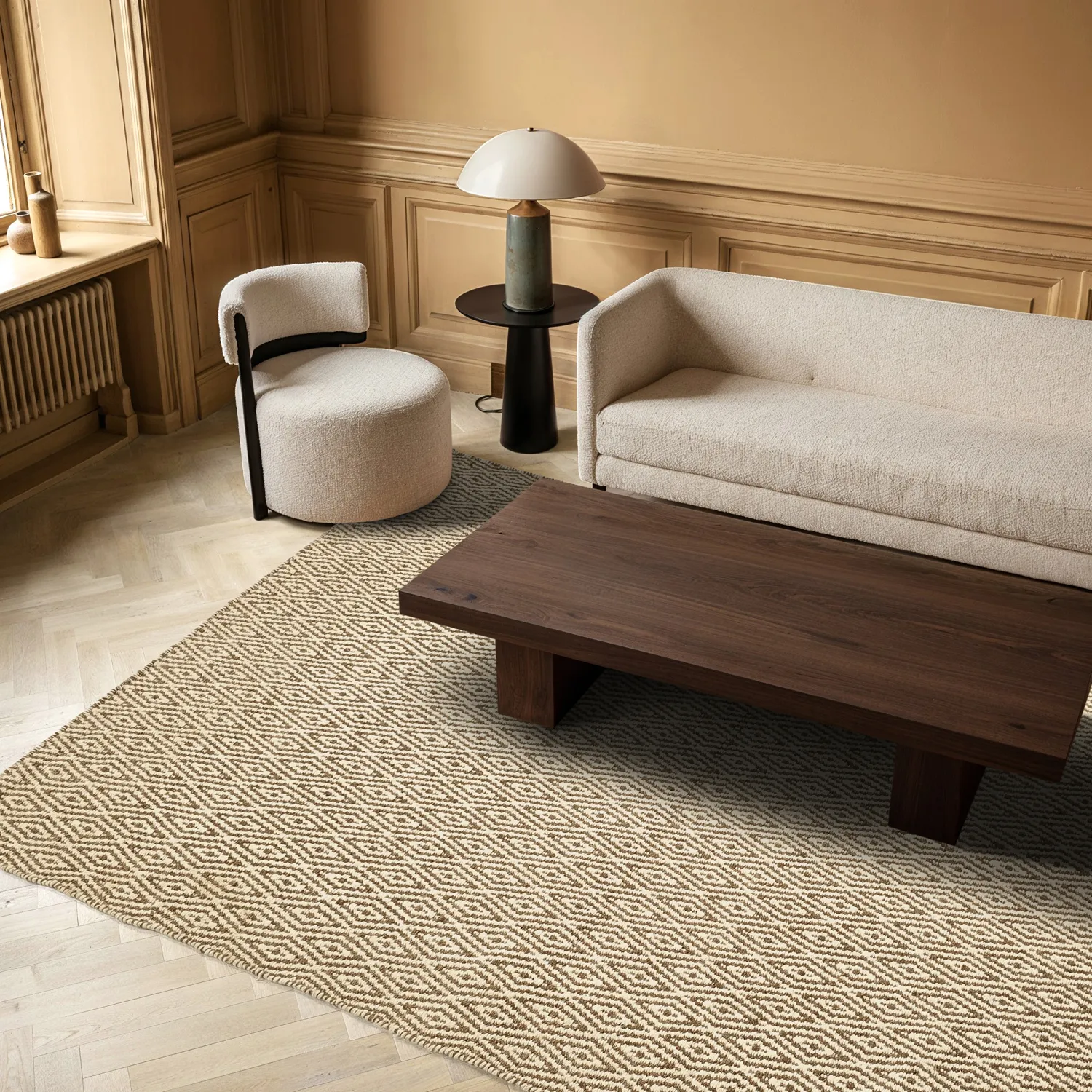 Uldtæppe - Monastir (brun/hvid)