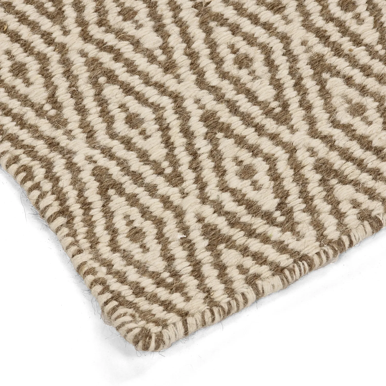 Uldtæppe - Monastir (brun/hvid)