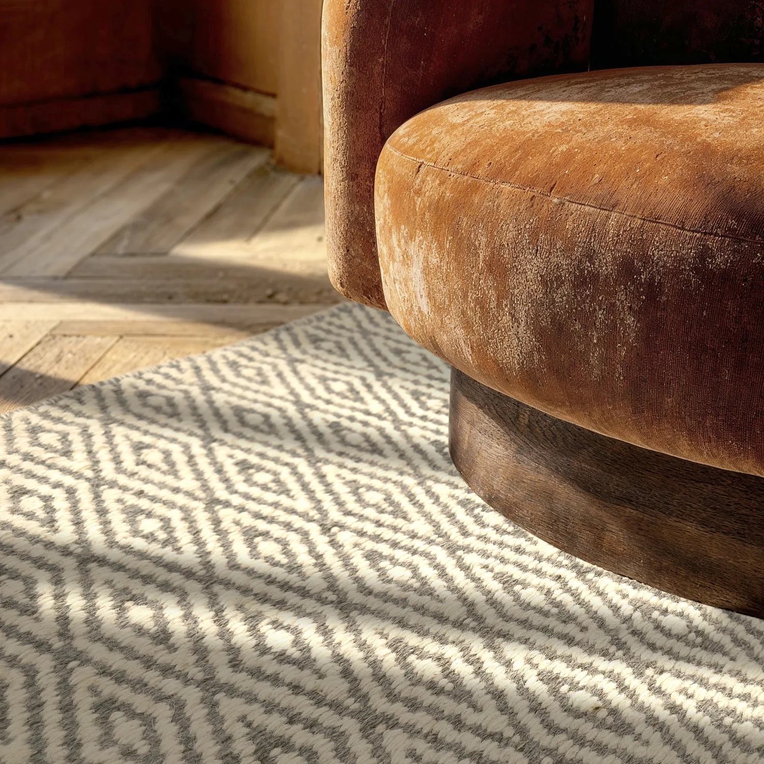 Uldtæppe - Monastir (grå/hvid)