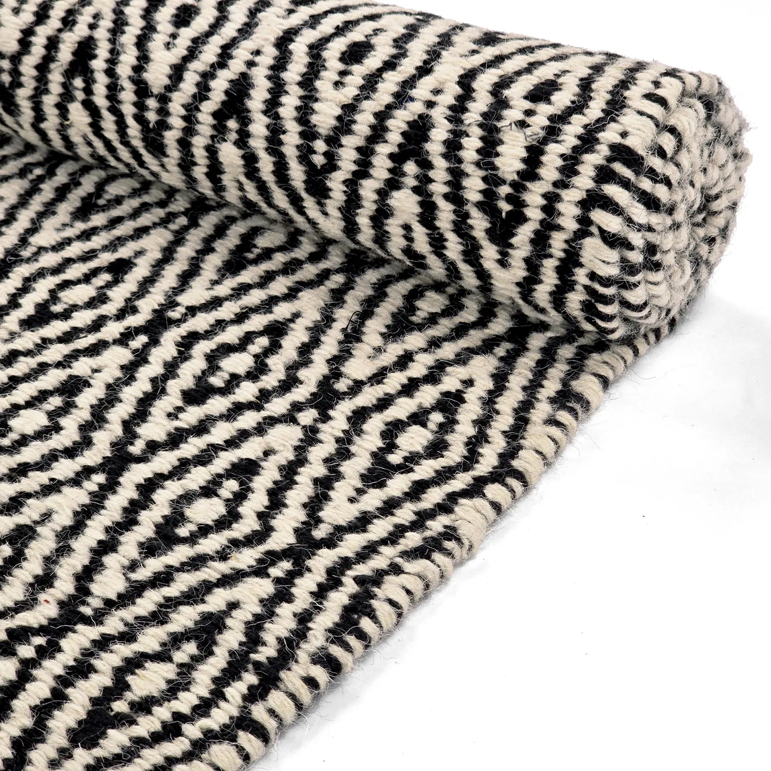 Uldtæppe - Monastir (sort/hvid)