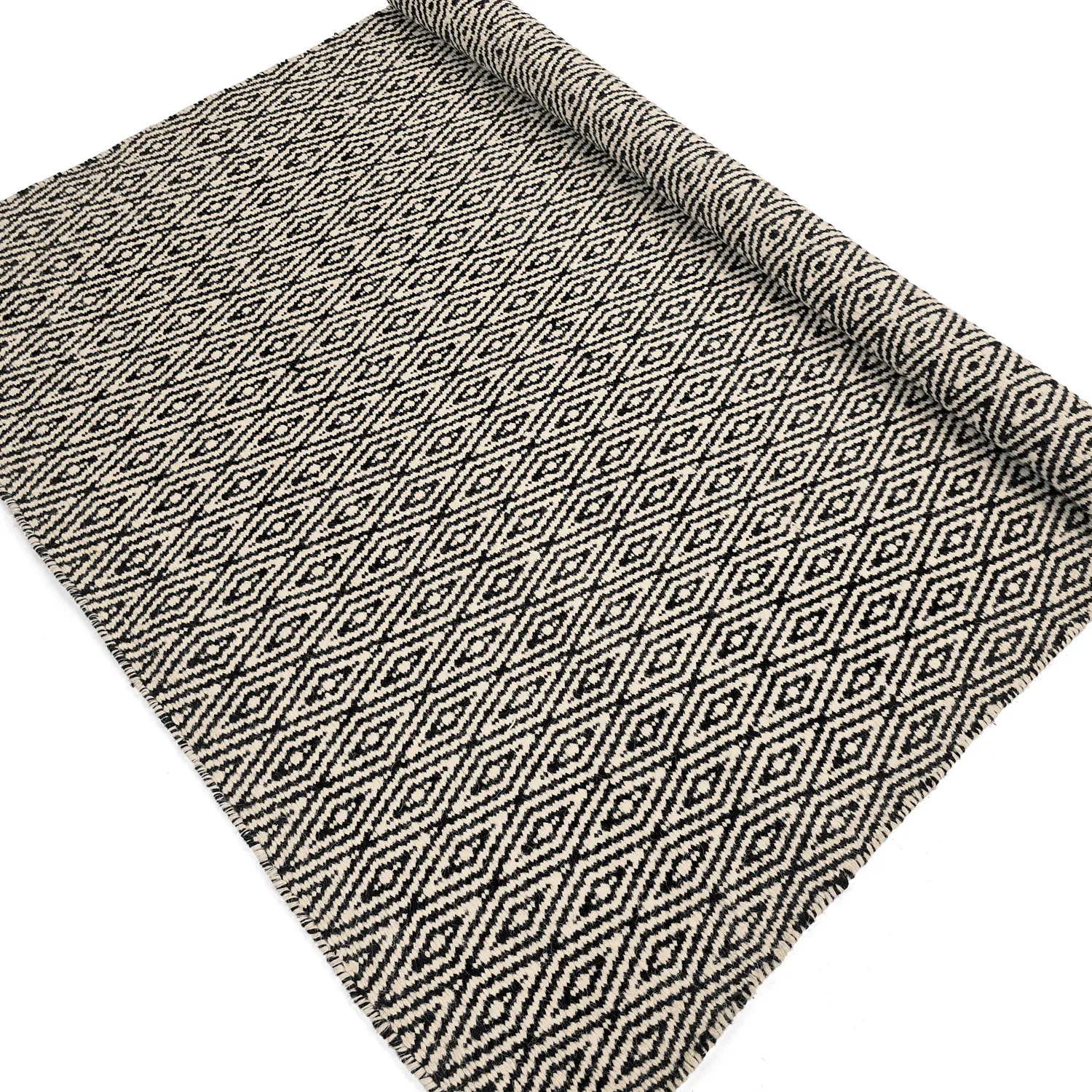 Uldtæppe - Monastir (sort/hvid)