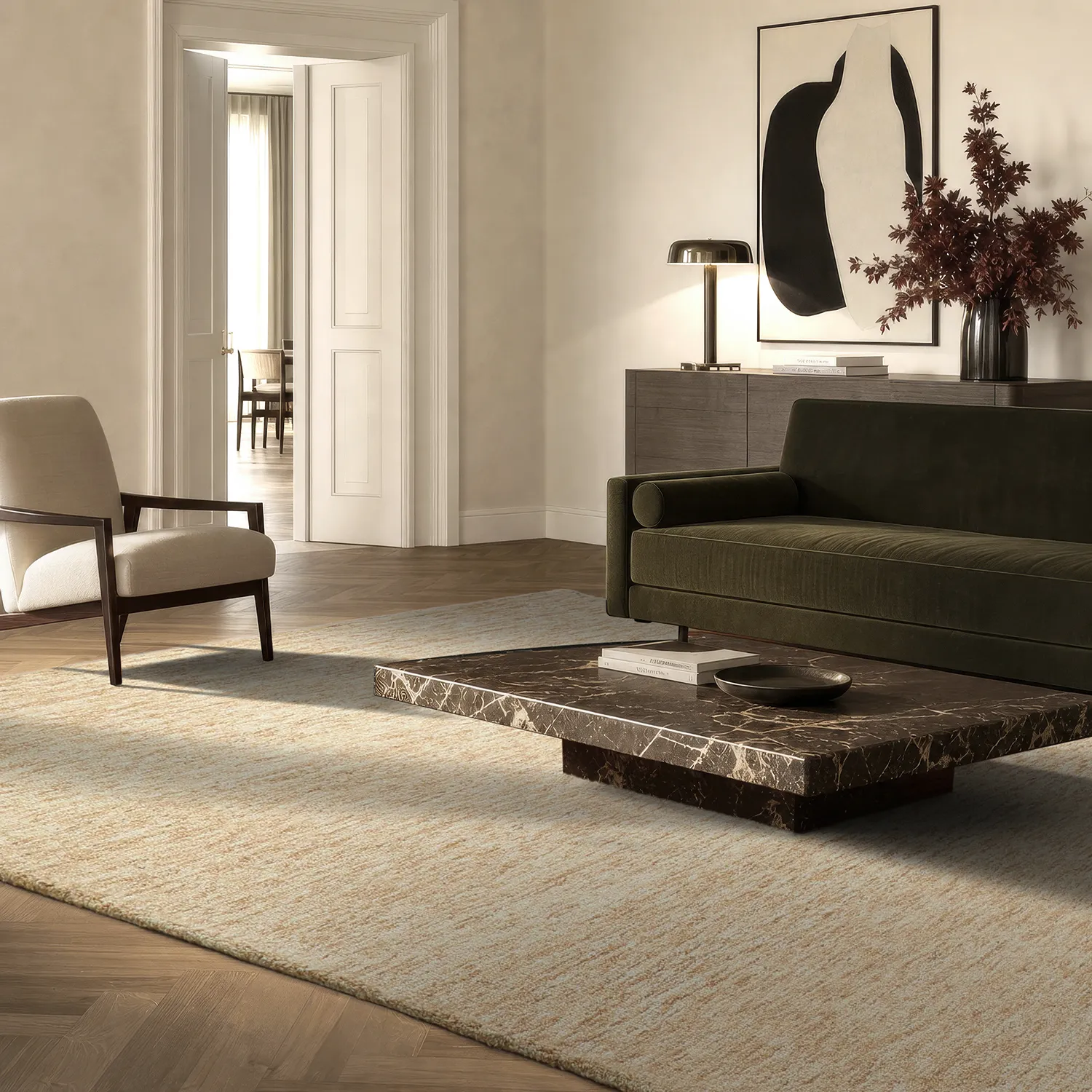 Uldtæppe - Montmartre Loop Handtufted Wool (creme/beige)