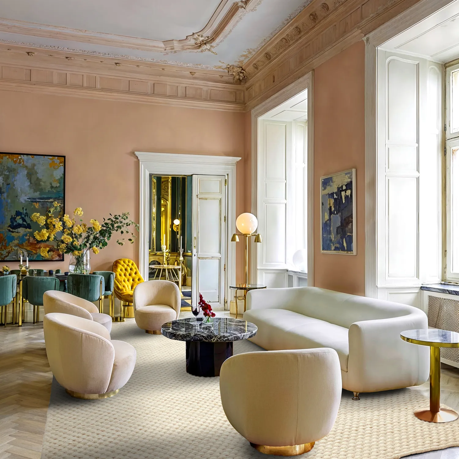 Uldtæppe - Ovelia (beige/hvid)