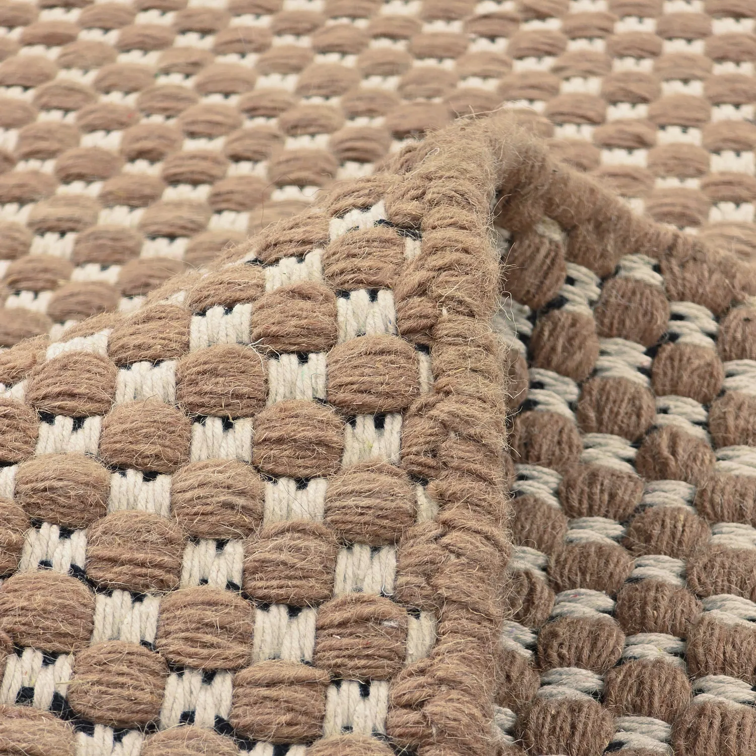 Uldtæppe - Ovelia (brun/hvid)