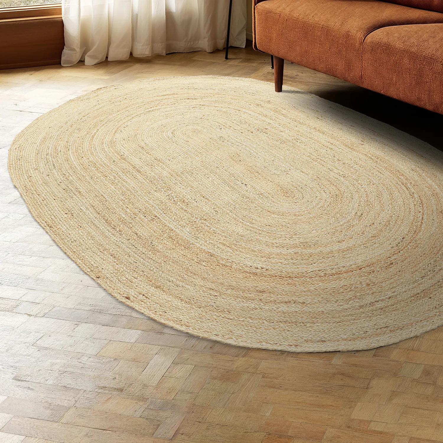 Oval jutetæppe - San Francisco (jute)