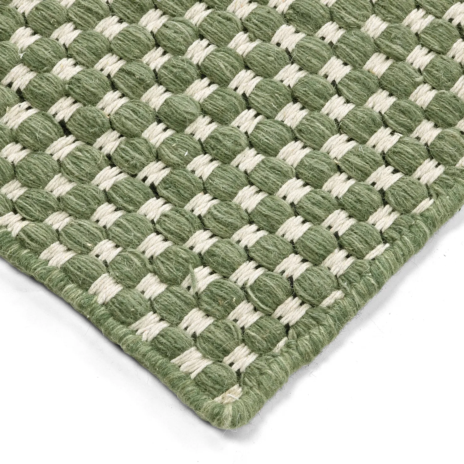 Uldtæppe - Ovelia (grøn/hvid)