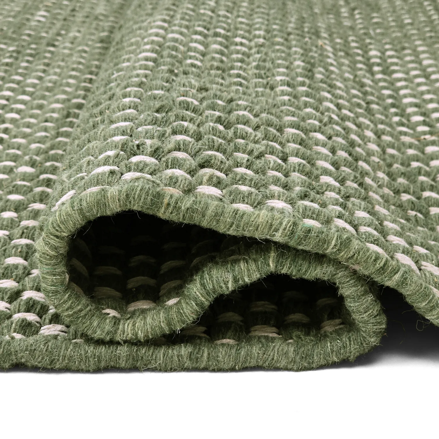 Uldtæppe - Ovelia (grøn/hvid)