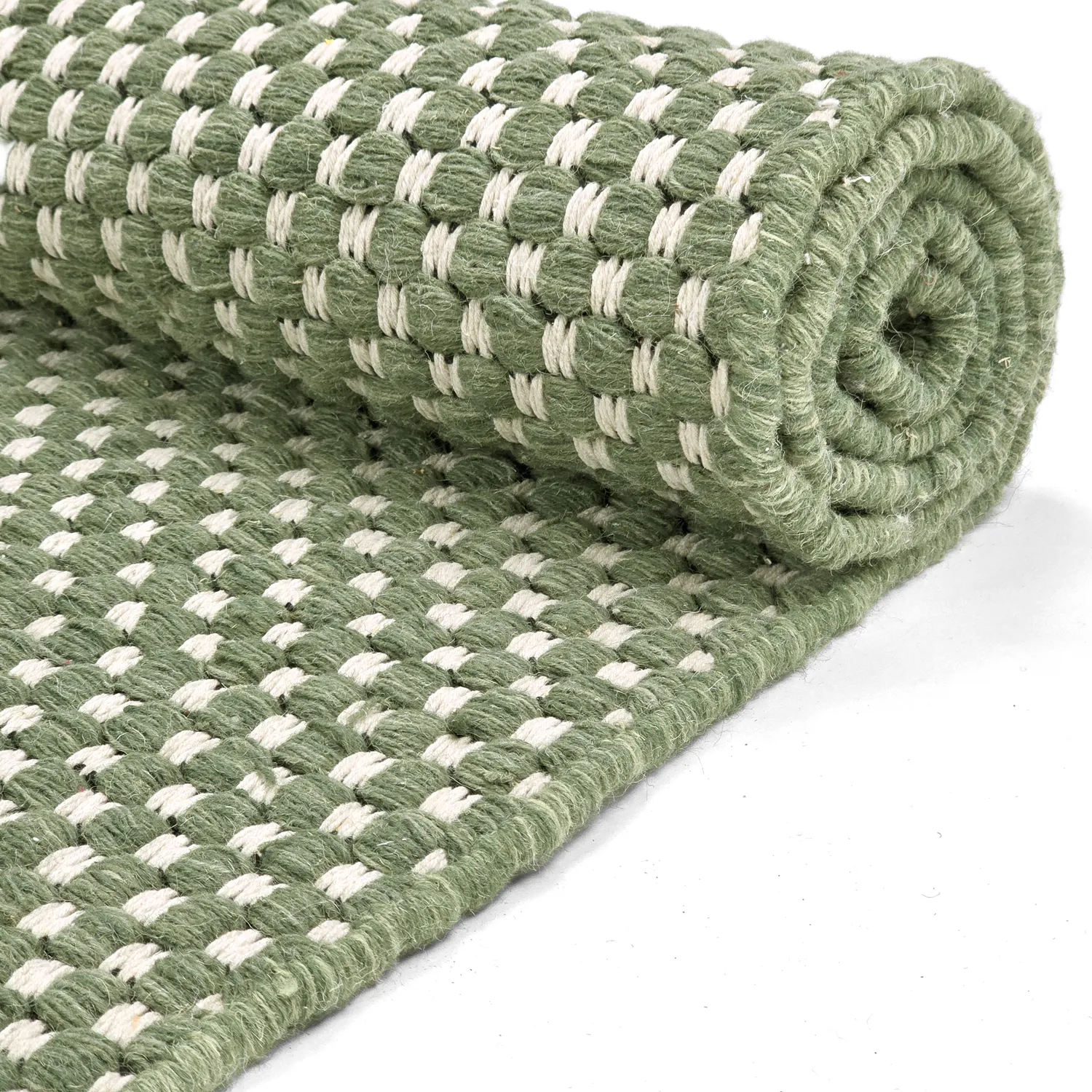 Uldtæppe - Ovelia (grøn/hvid)