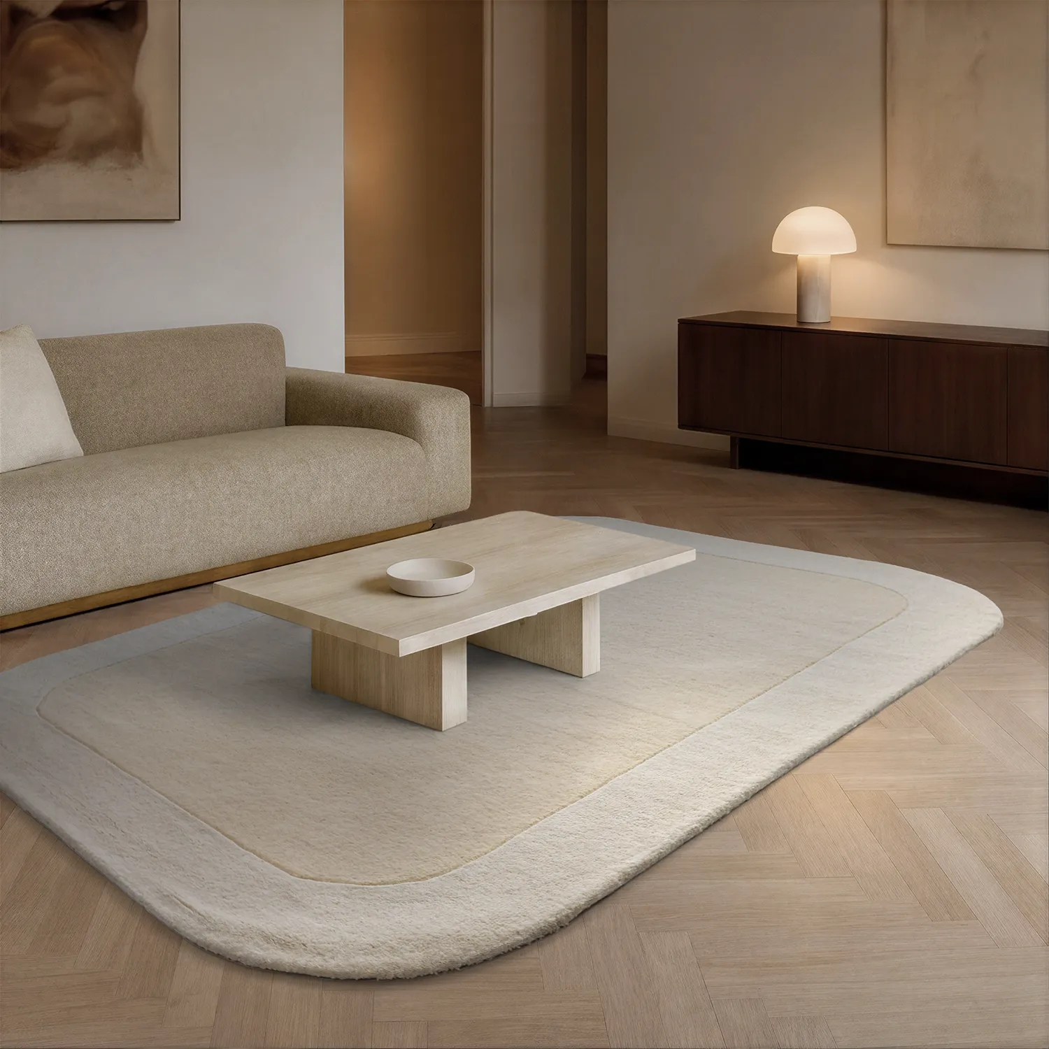 Uldtæppe - Puri Hand Tufted Wool Premium (creme/hvid)