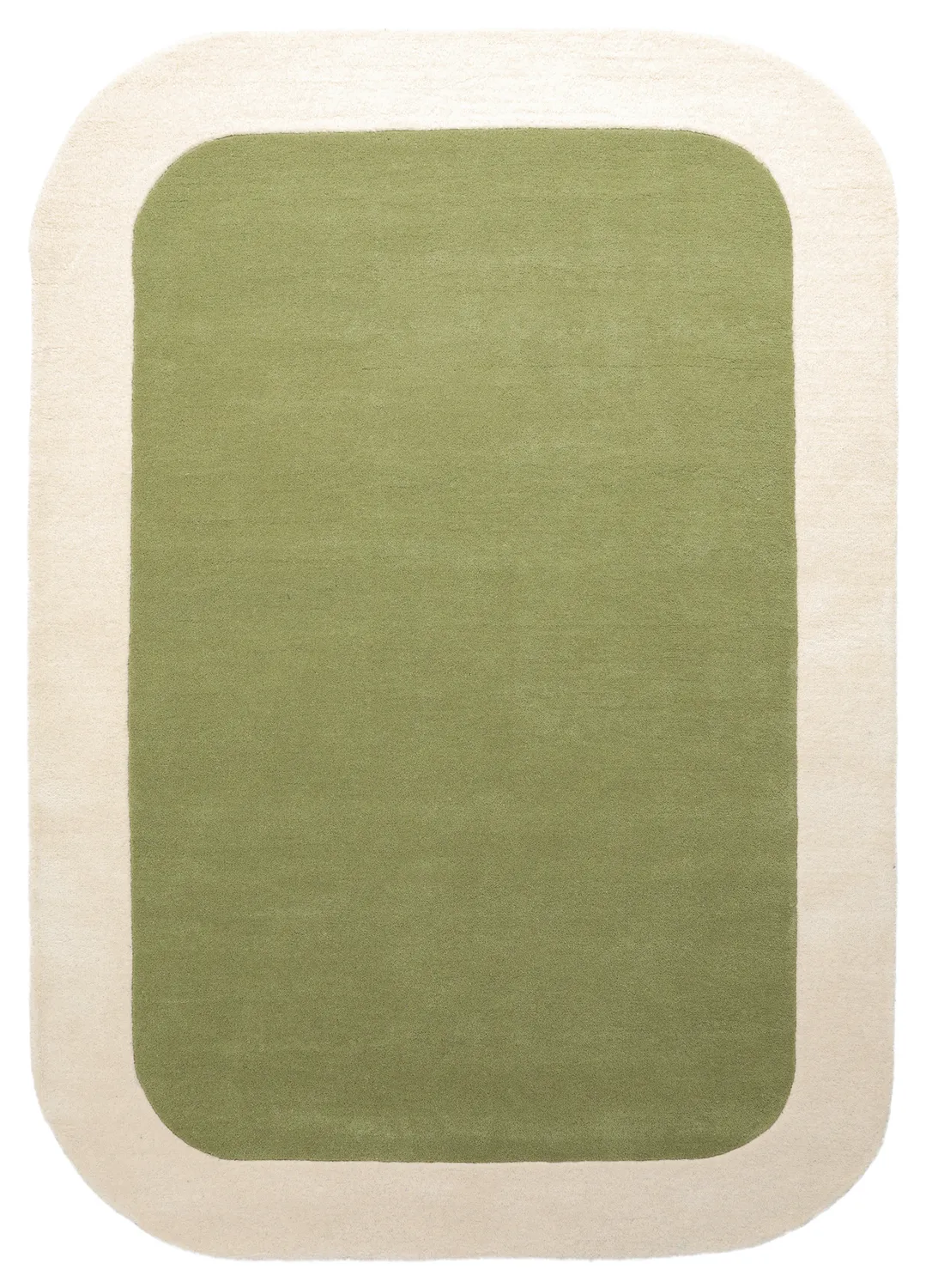 Uldtæppe - Puri Hand Tufted Wool Premium (grøn/creme)