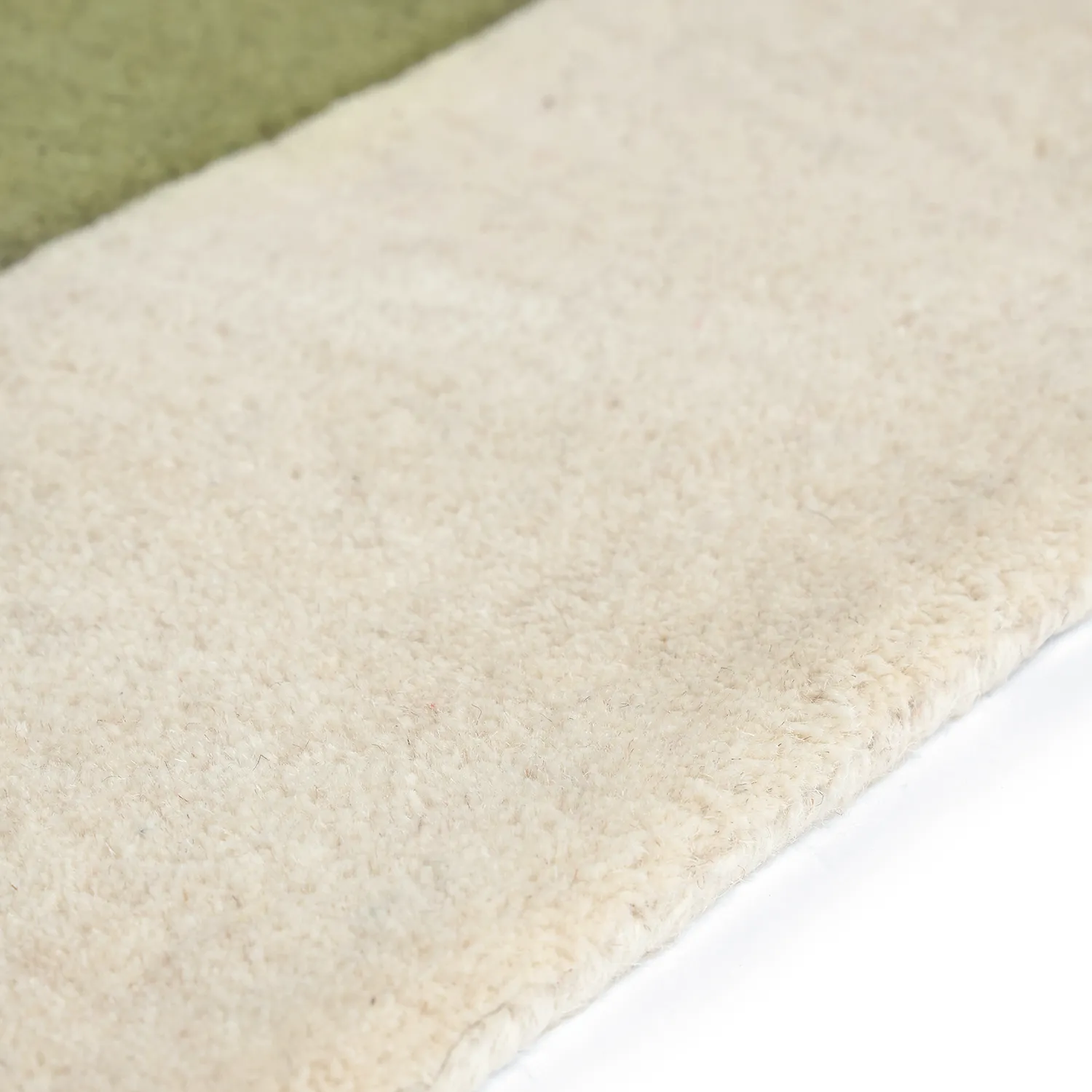Uldtæppe - Puri Hand Tufted Wool Premium (grøn/creme)