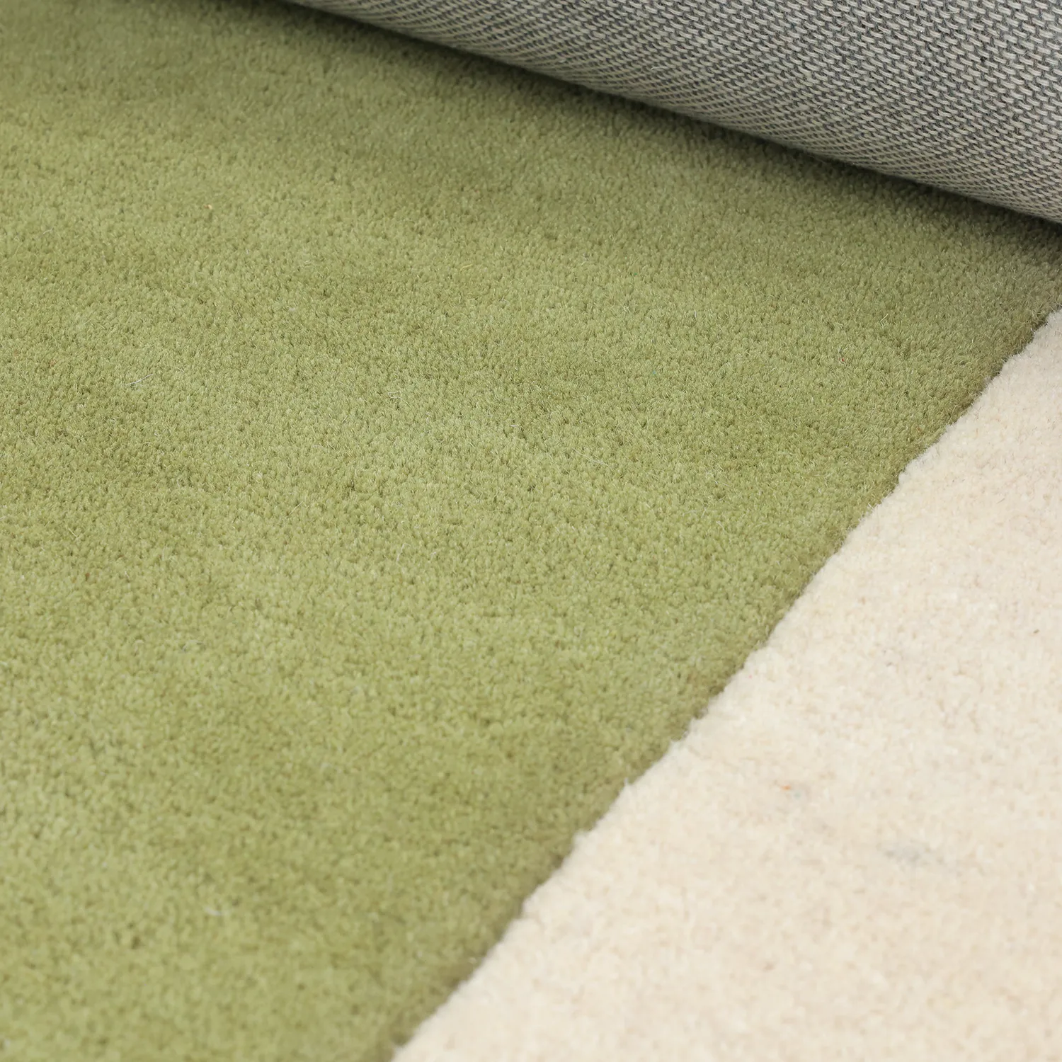 Uldtæppe - Puri Hand Tufted Wool Premium (grøn/creme)