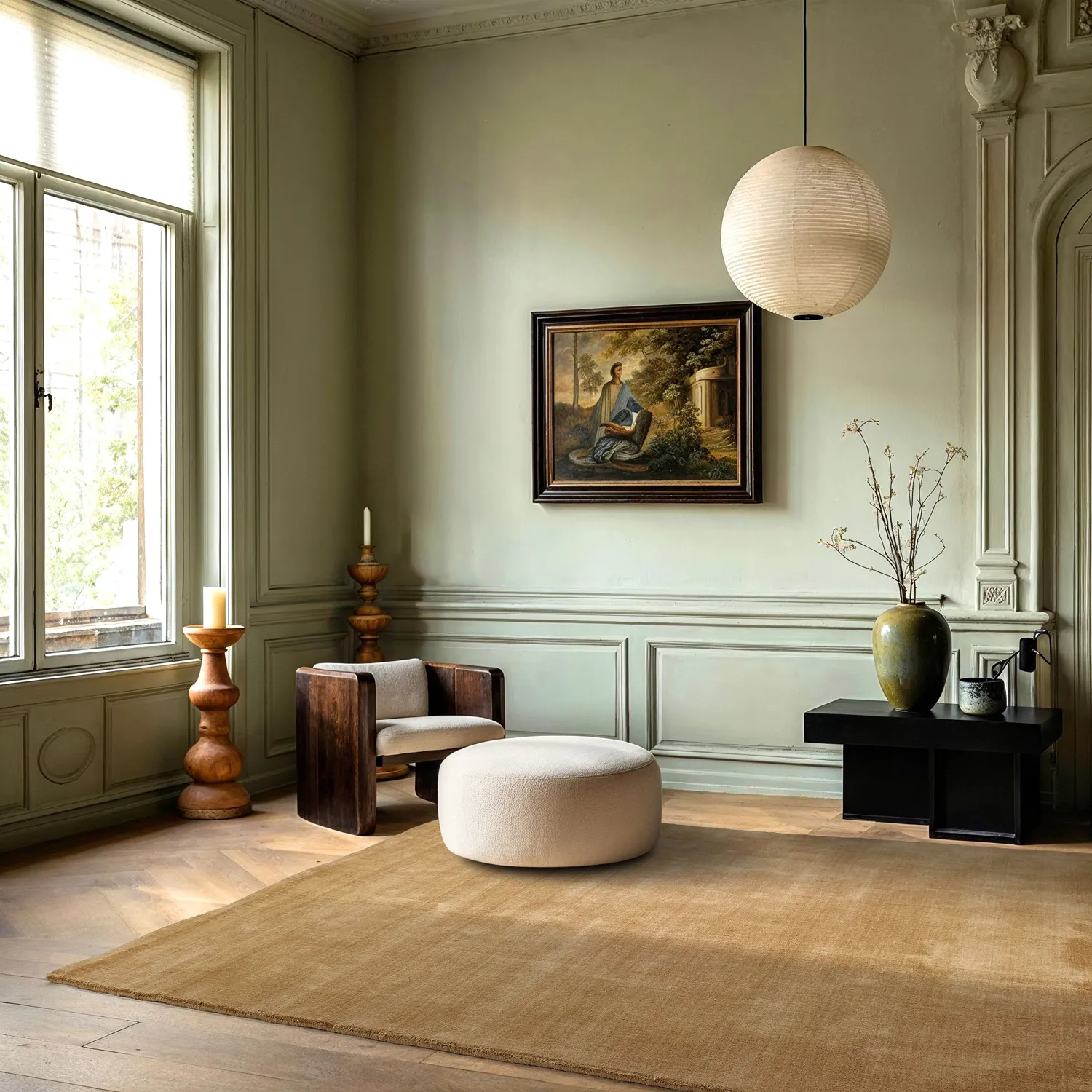 Uldtæppe - Rozel Handloom Wool Premium (beige)