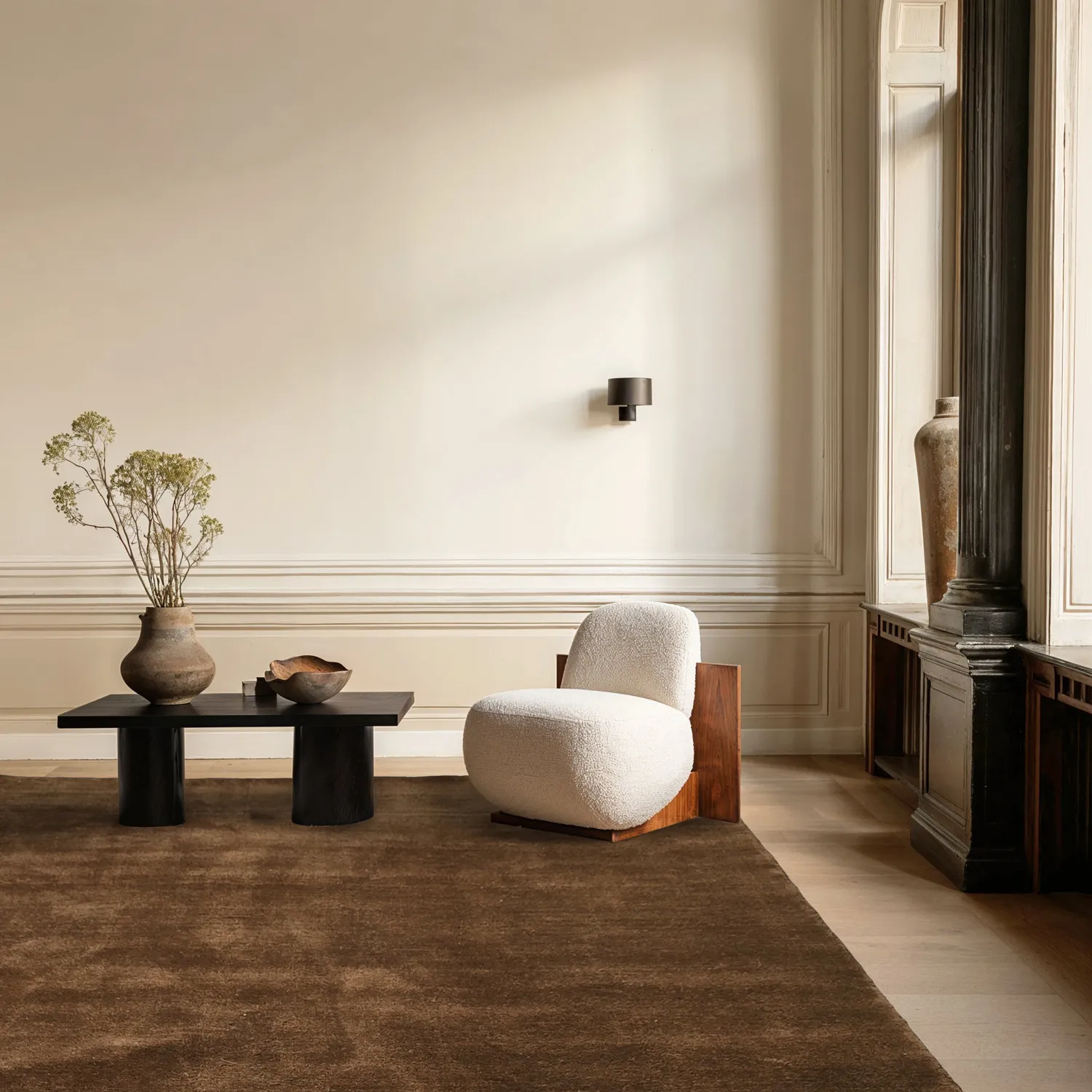 Uldtæppe - Rozel Handloom Wool Premium (brun)