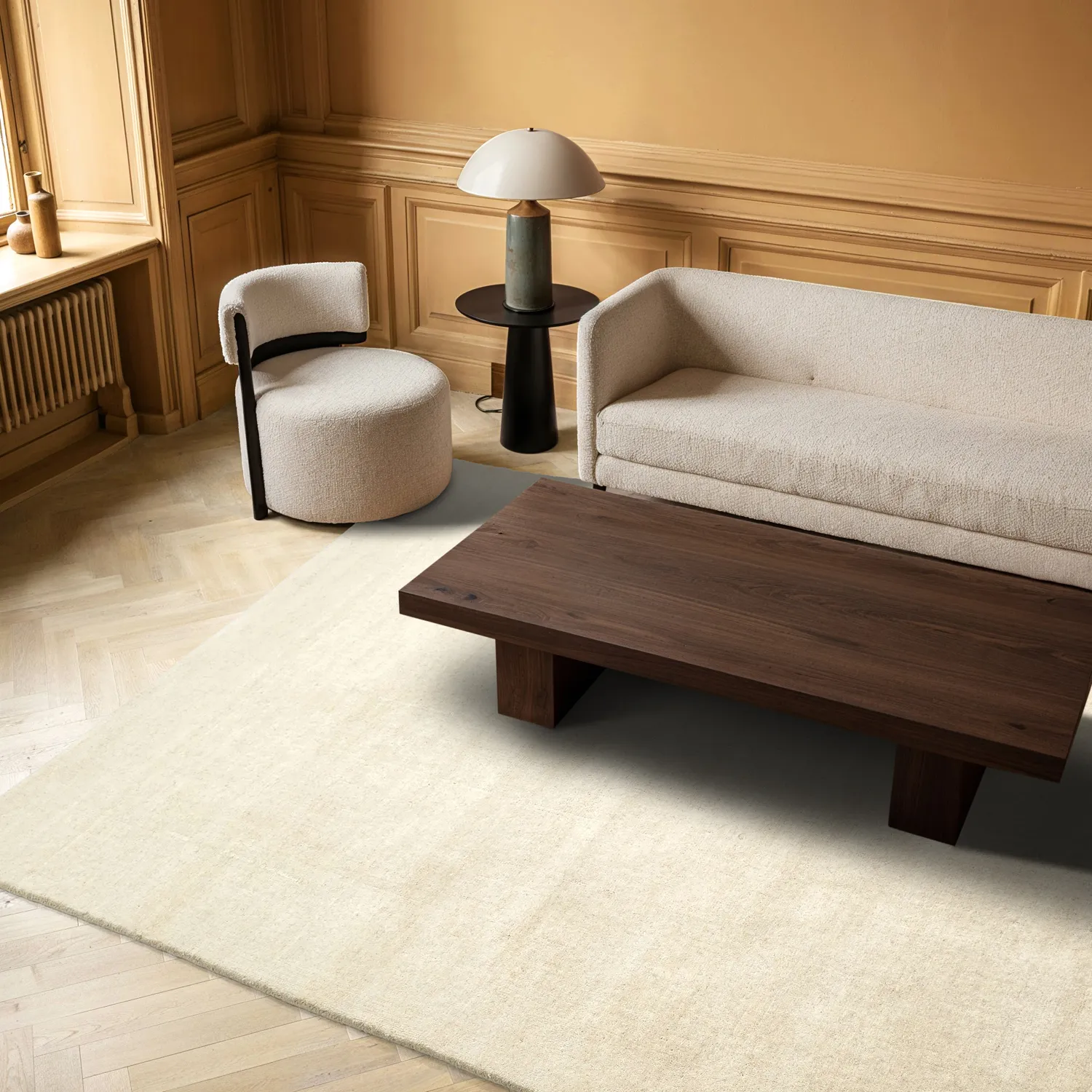 Uldtæppe - Rozel Handloom Wool Premium (fløde)