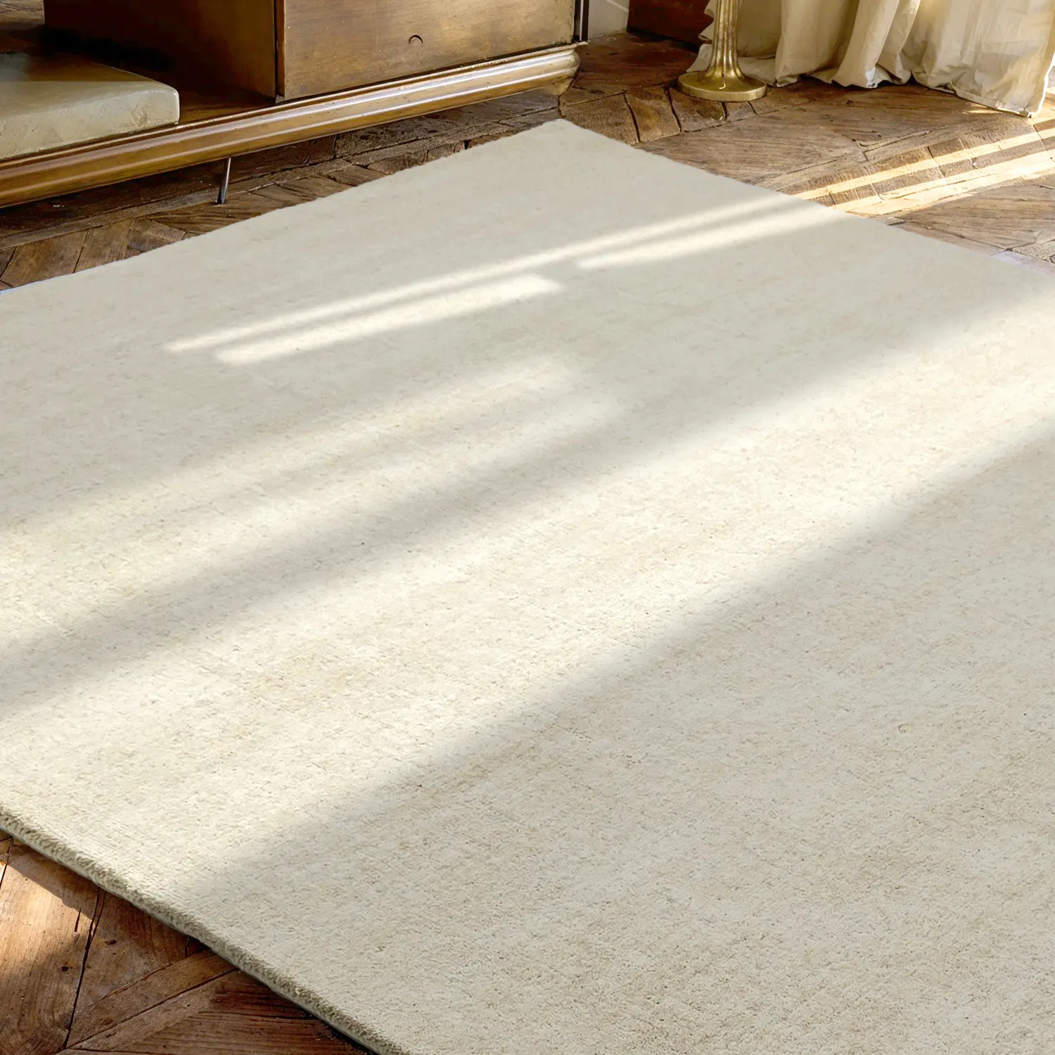 Uldtæppe - Rozel Handloom Wool Premium (fløde)