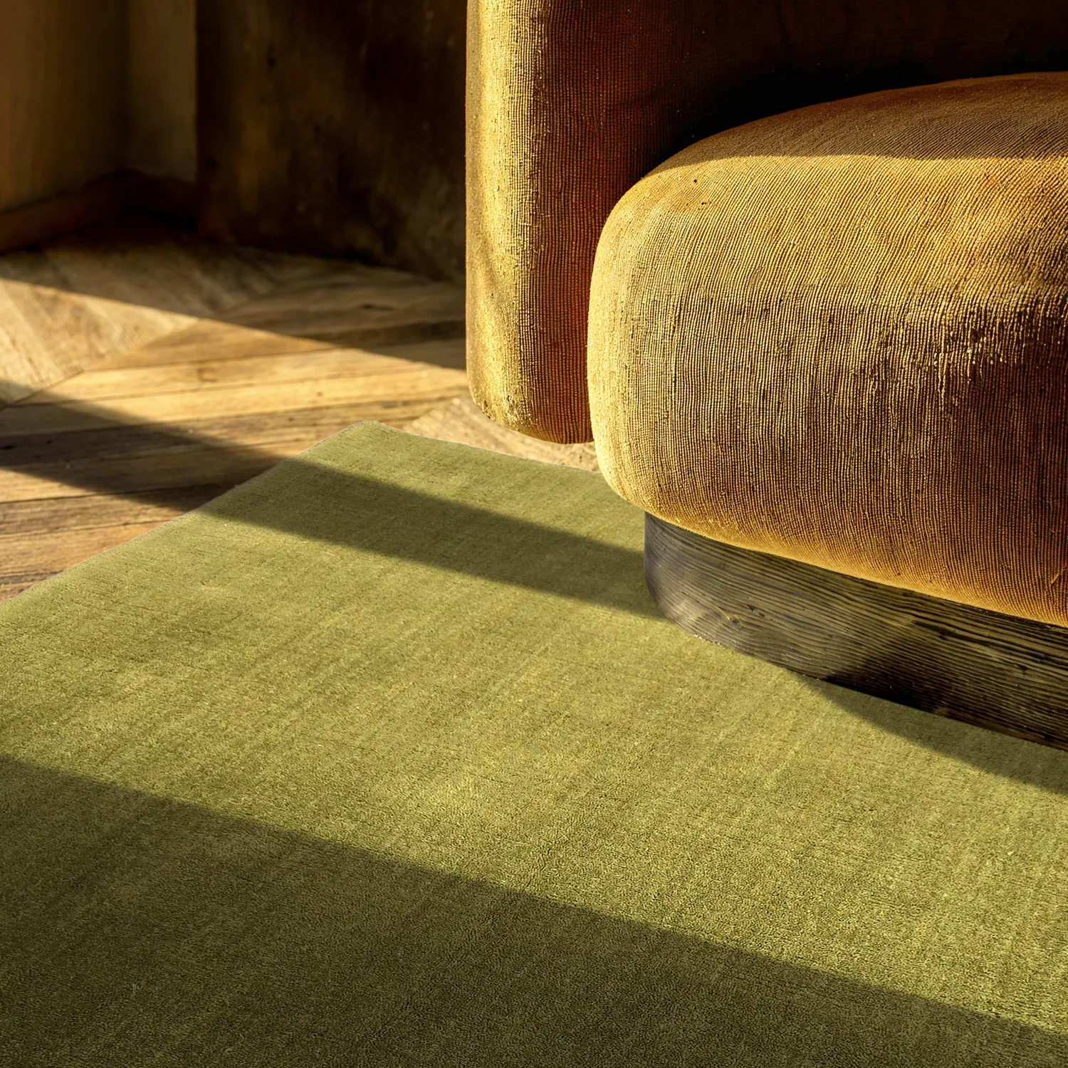 Uldtæppe - Rozel Handloom Wool Premium (mosgrøn)
