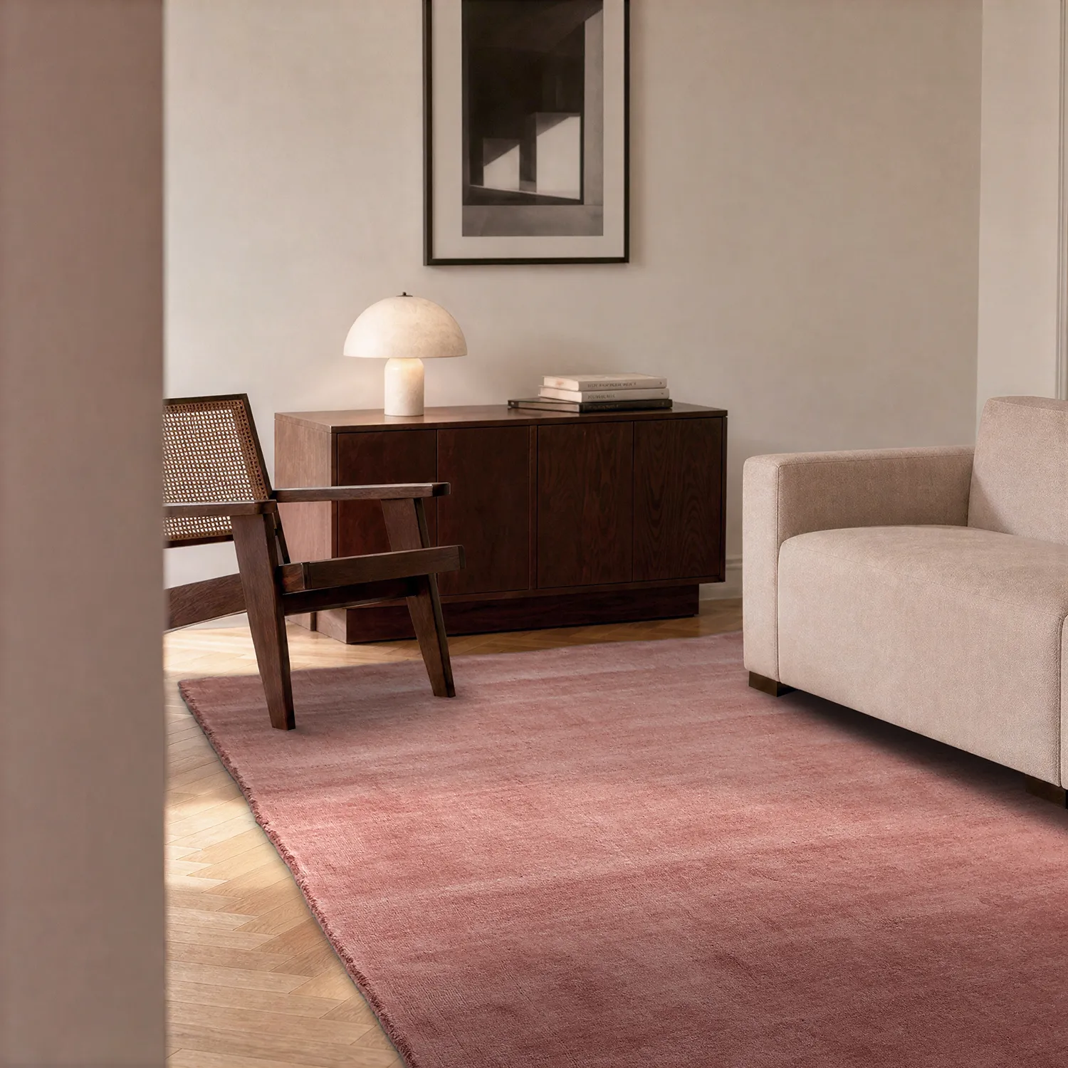 Uldtæppe - Rozel Handloom Wool Premium (støvet rød)