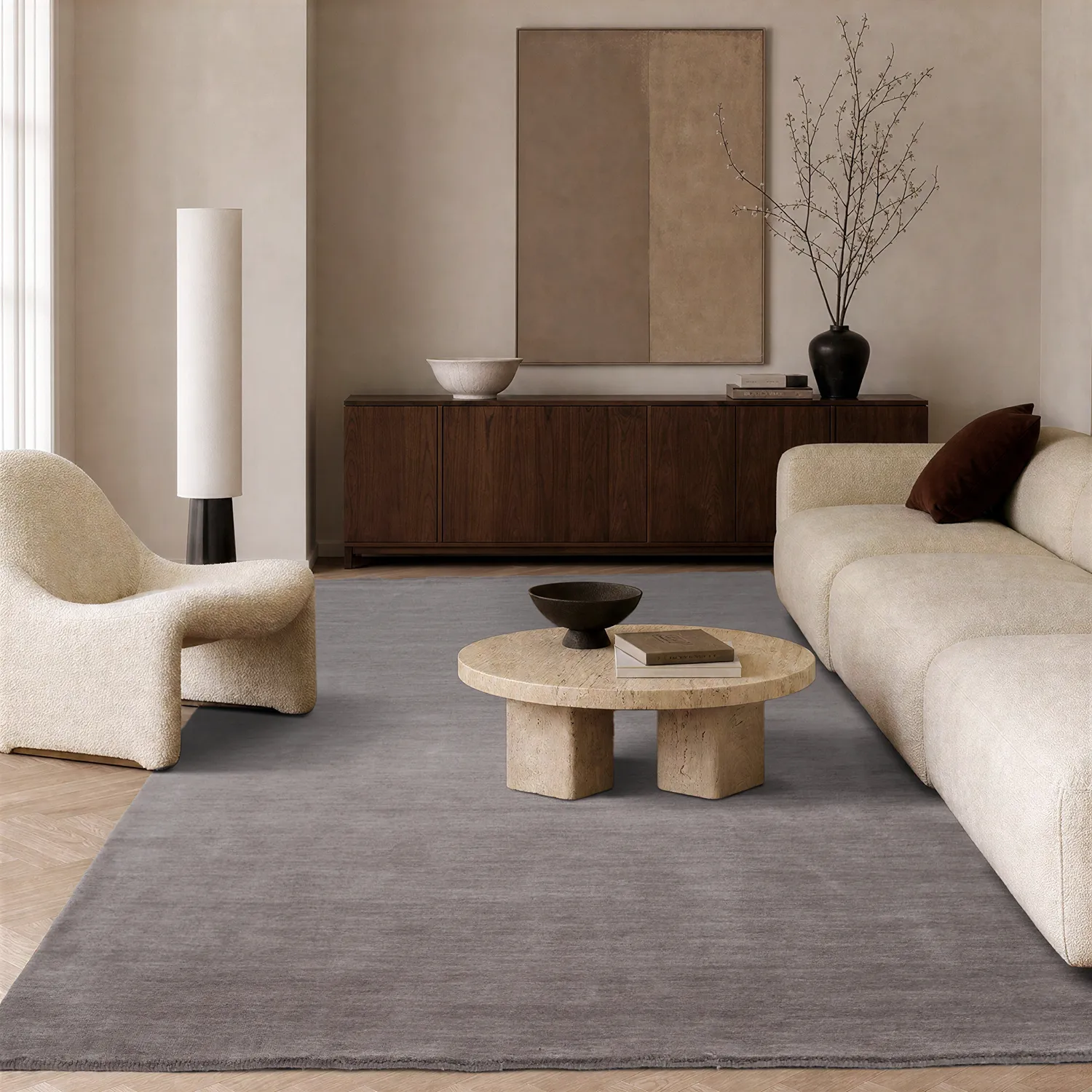 Uldtæppe - Rozel Handloom Wool Premium (lys taupe)