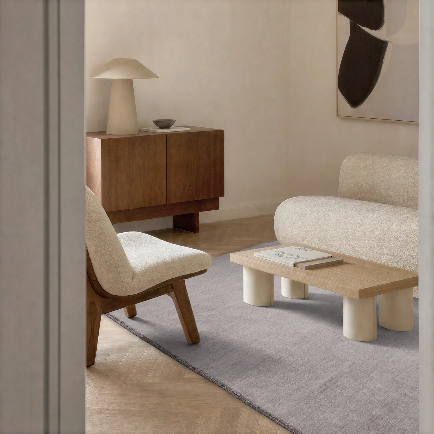 Uldtæppe - Rozel Handloom Wool Premium (lys taupe)