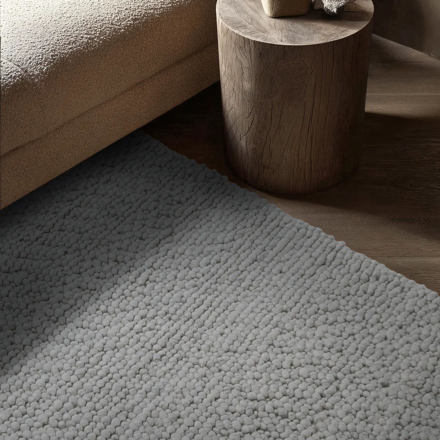 Uldtæppe - Sala Irregular Wool Bubble (lys grå meleret)