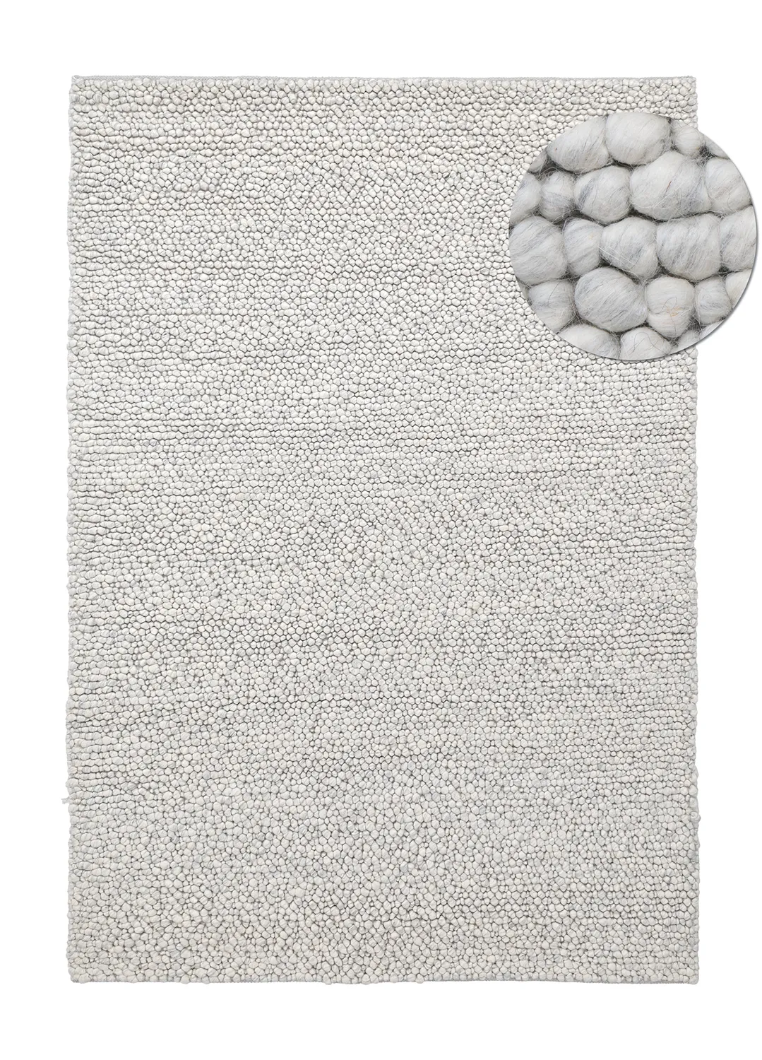 Uldtæppe - Sala Irregular Wool Bubble (lys grå meleret)