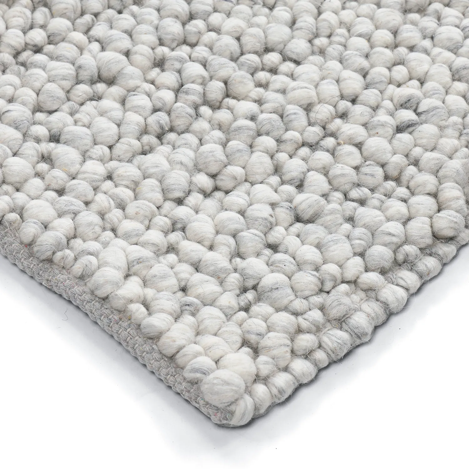 Uldtæppe - Sala Irregular Wool Bubble (lys grå meleret)