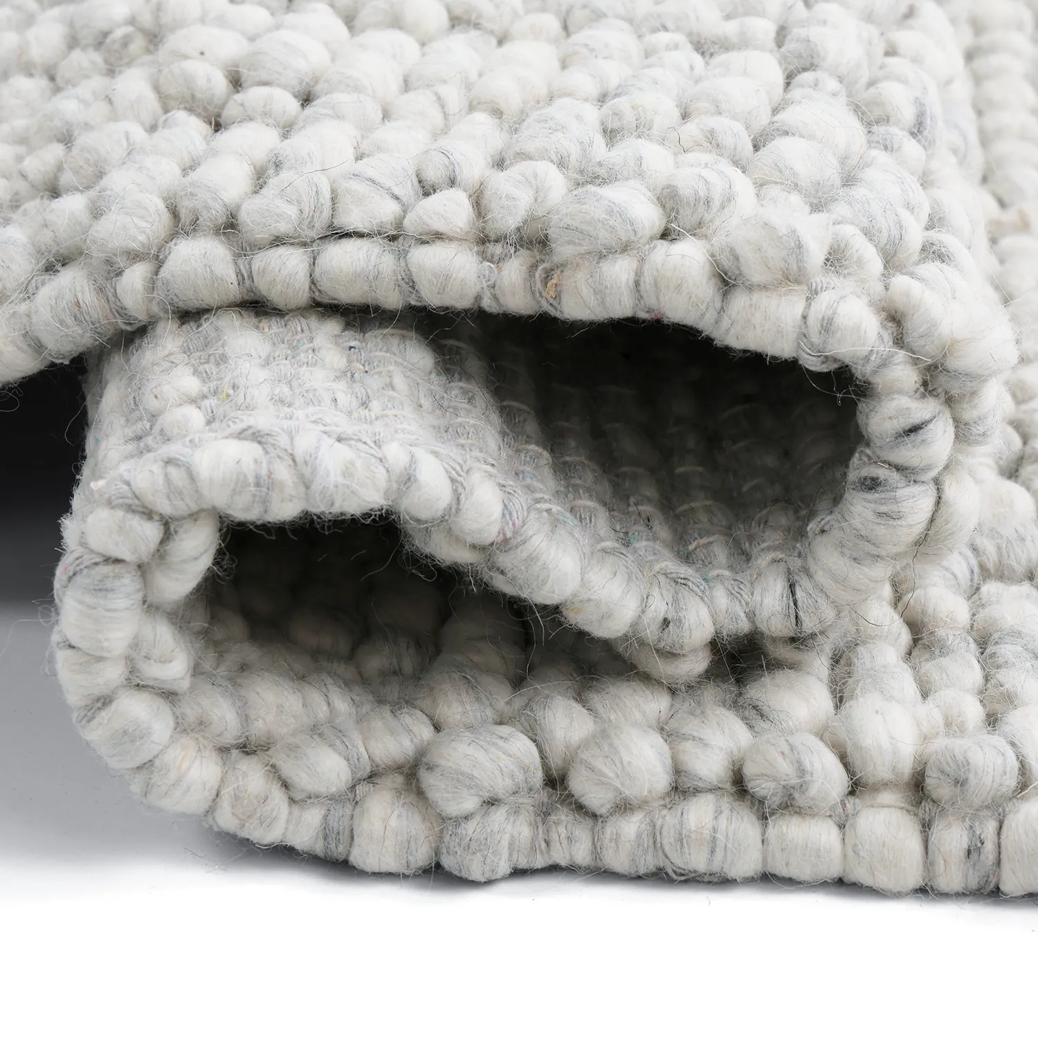 Uldtæppe - Sala Irregular Wool Bubble (lys grå meleret)