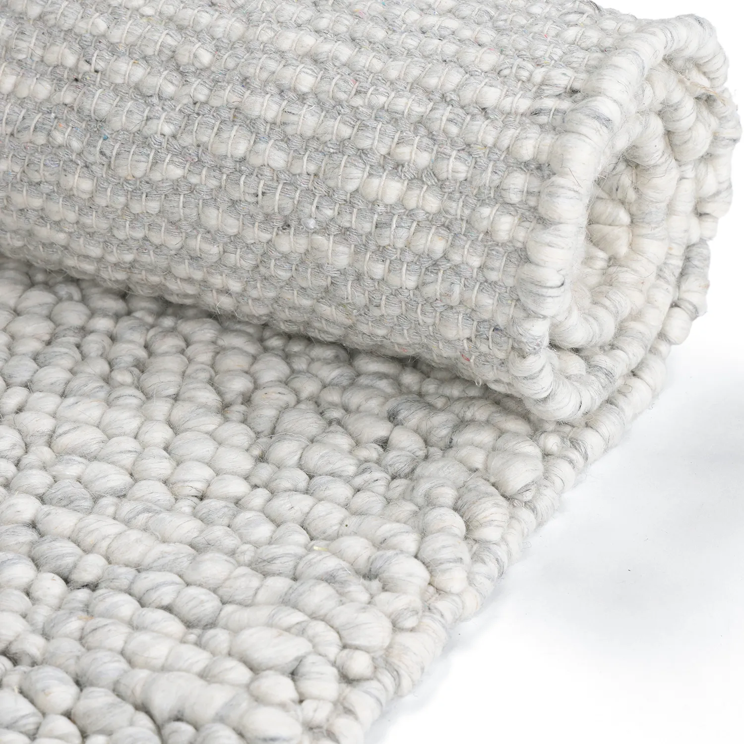 Uldtæppe - Sala Irregular Wool Bubble (lys grå meleret)