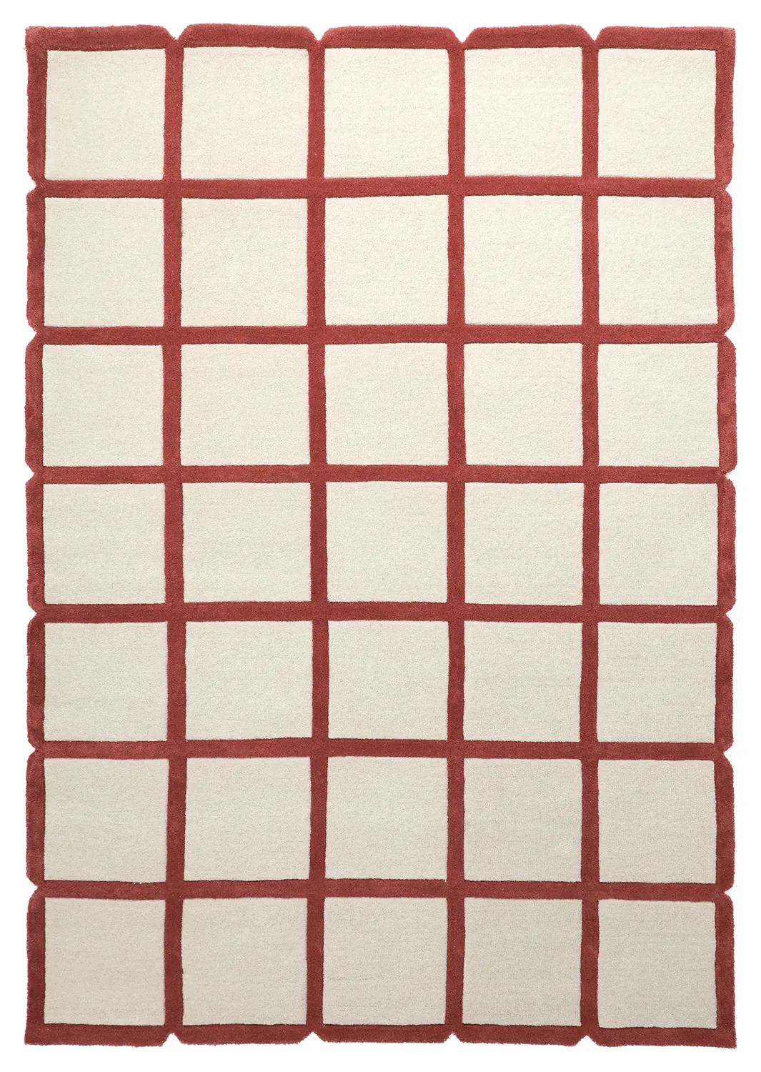 Uldtæppe - Syl Hand Tufted Wool Premium (rød/hvid)