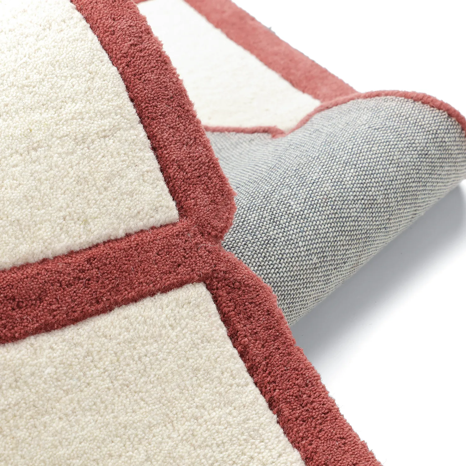 Uldtæppe - Syl Hand Tufted Wool Premium (rød/hvid)
