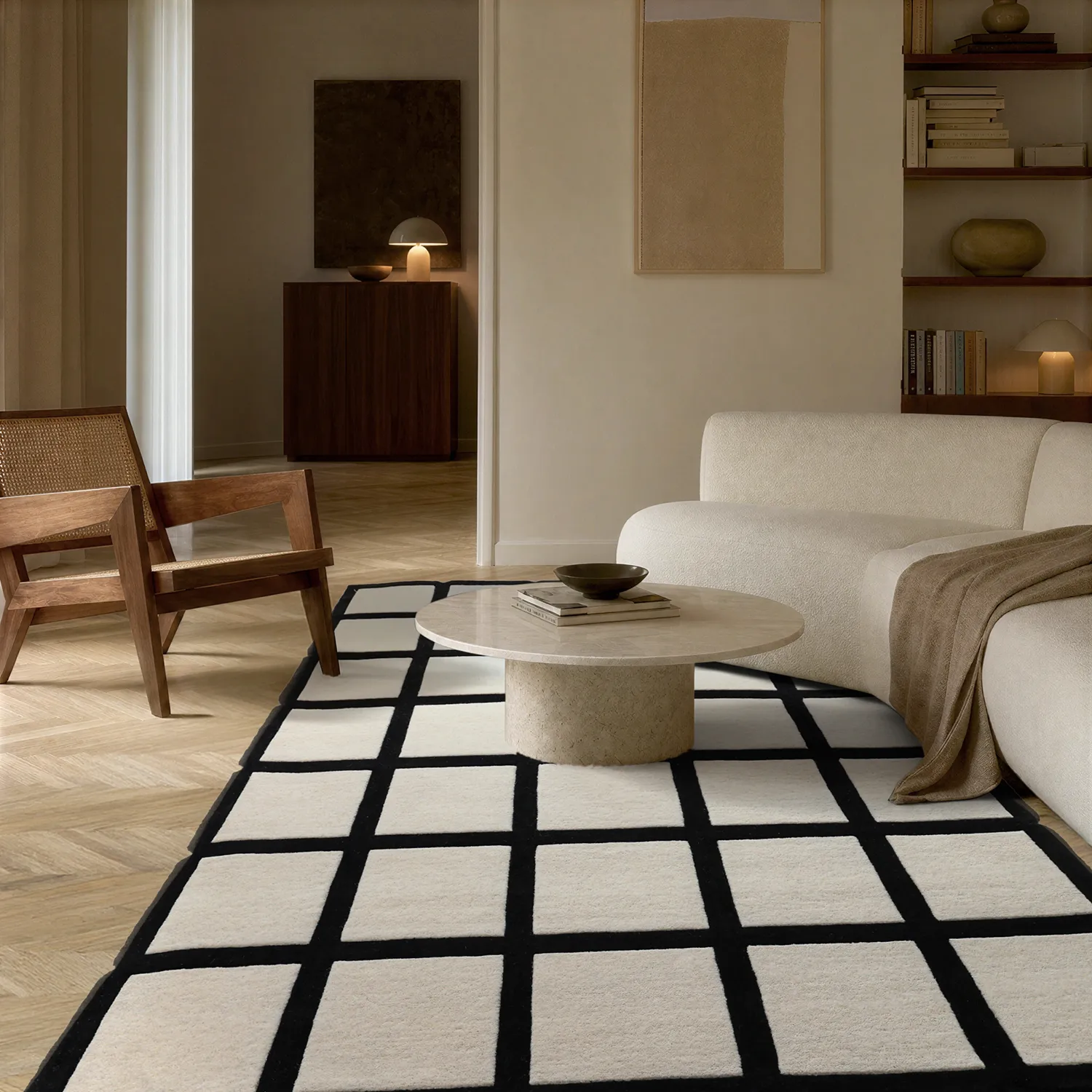 Uldtæppe - Syl Hand Tufted Wool Premium (sort/hvid)
