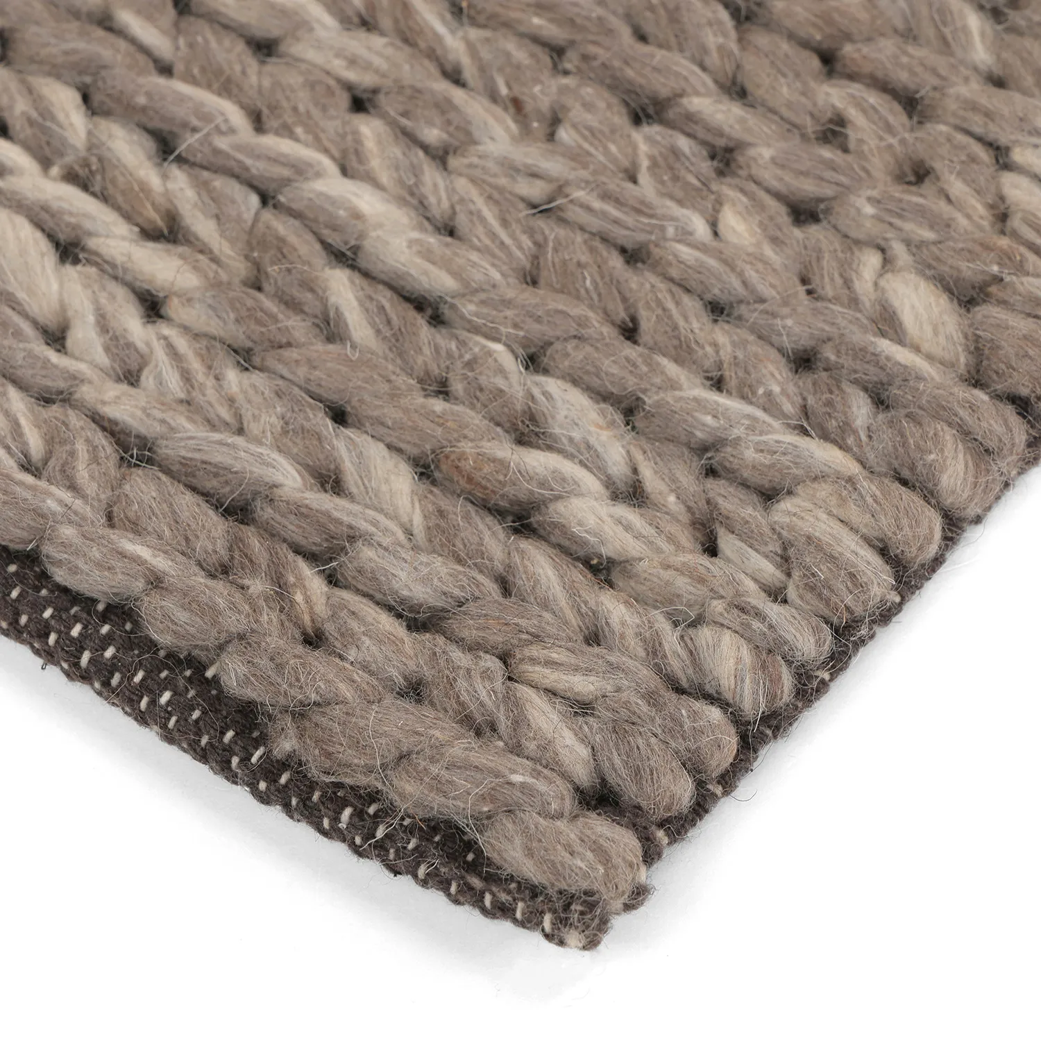 Uldtæppe - Talvia Braided Wool (brun/beige)